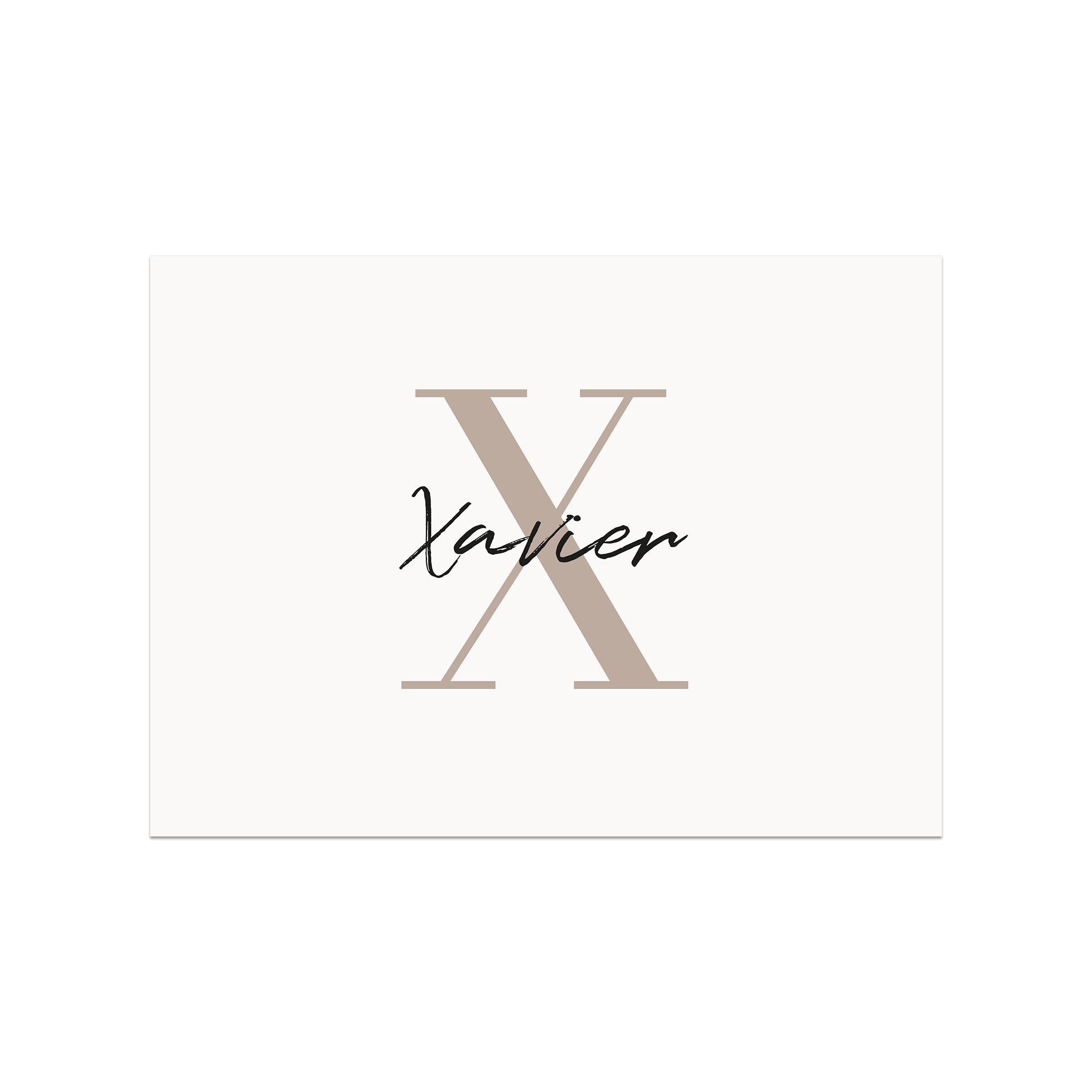 Set de table vinyle personnalisé Initiale Beige