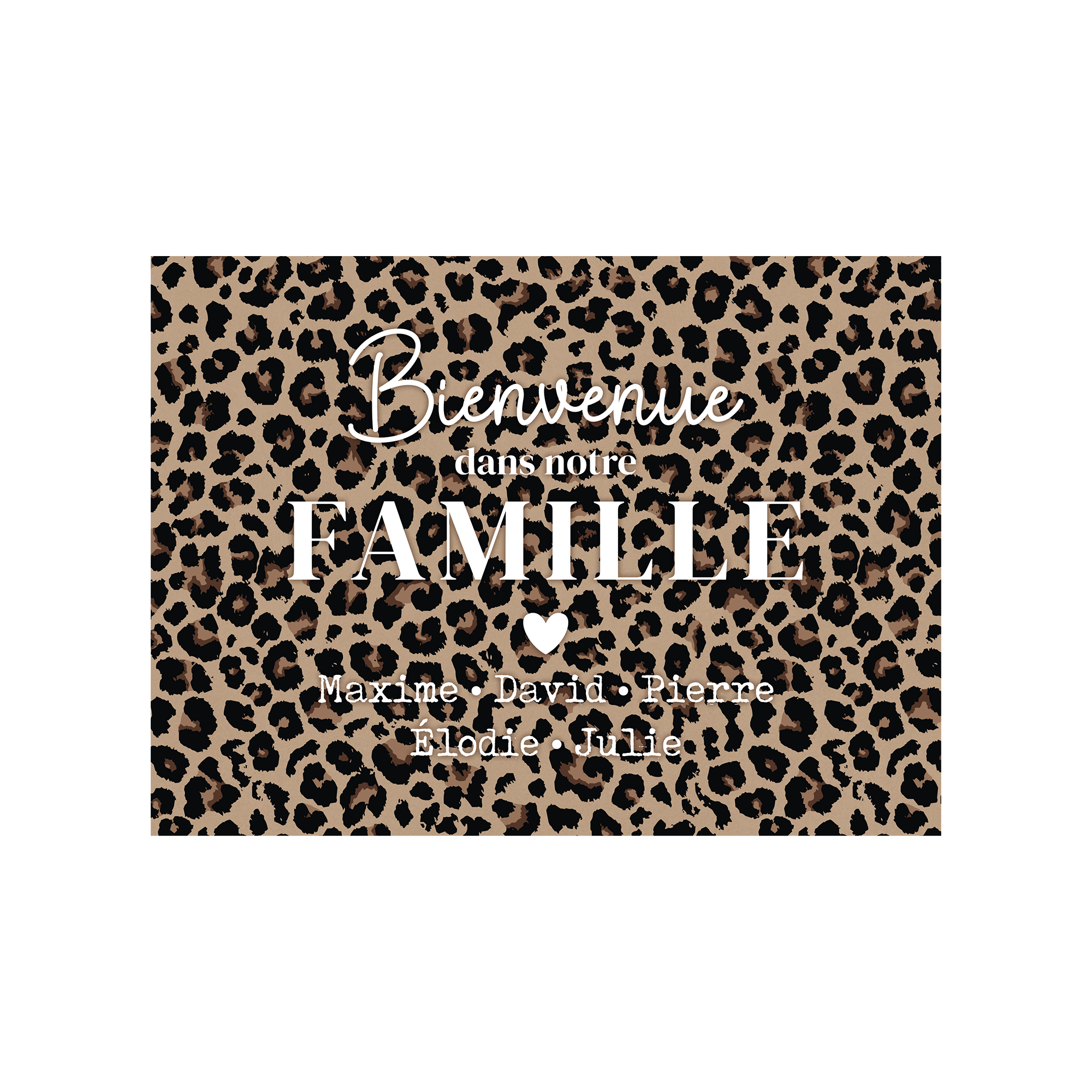 Set de table vinyle personnalisé Bienvenue Famille Beige