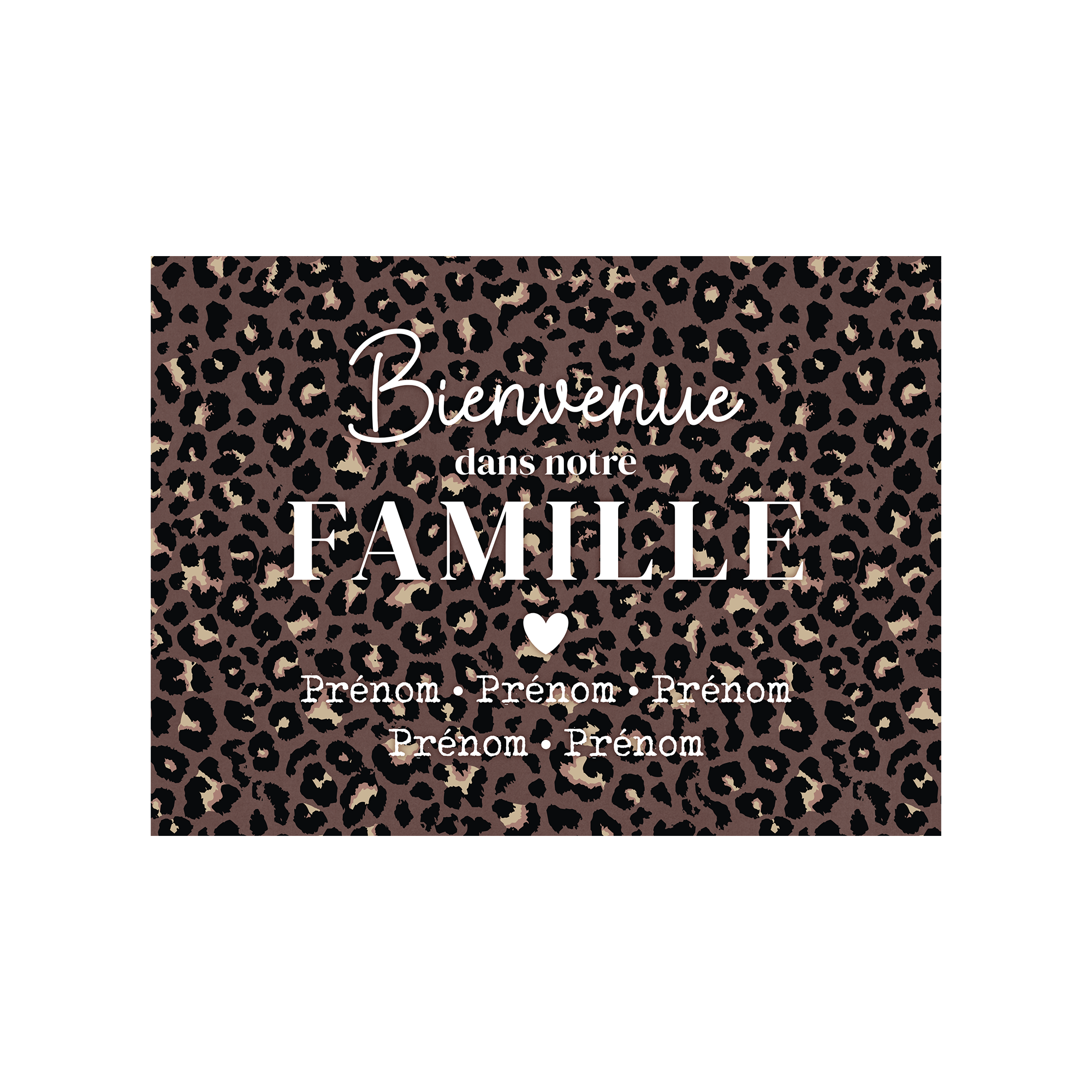 Set de table vinyle personnalisé Bienvenue Famille Marron