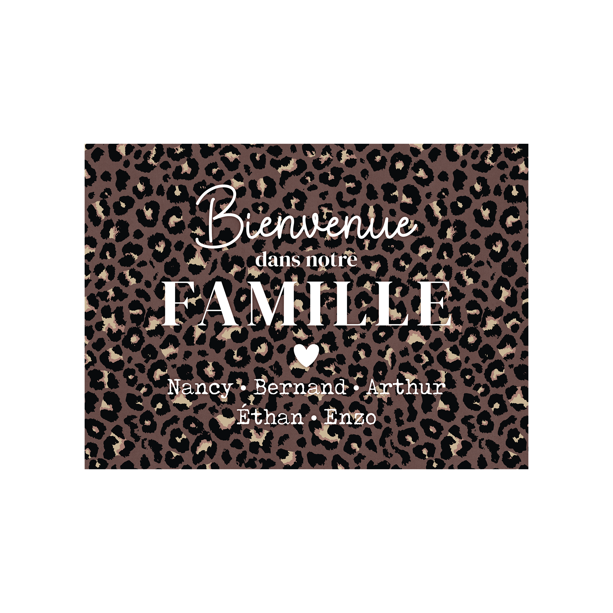 Set de table vinyle personnalisé Bienvenue Famille Marron