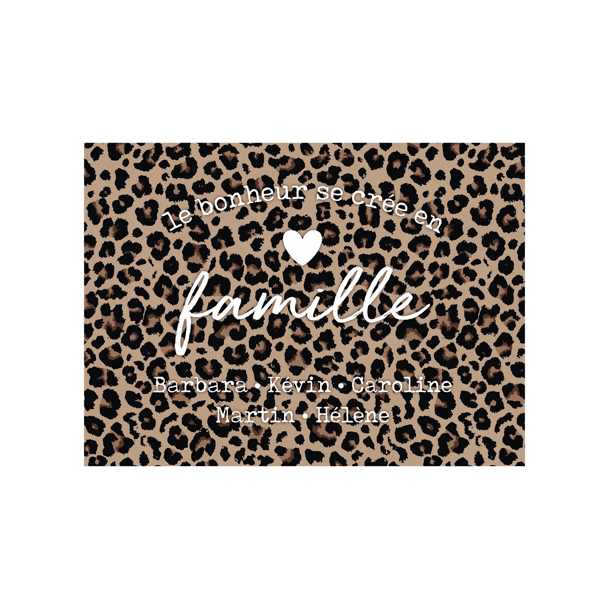 Set de table vinyle personnalisé Bonheur Famille Beige