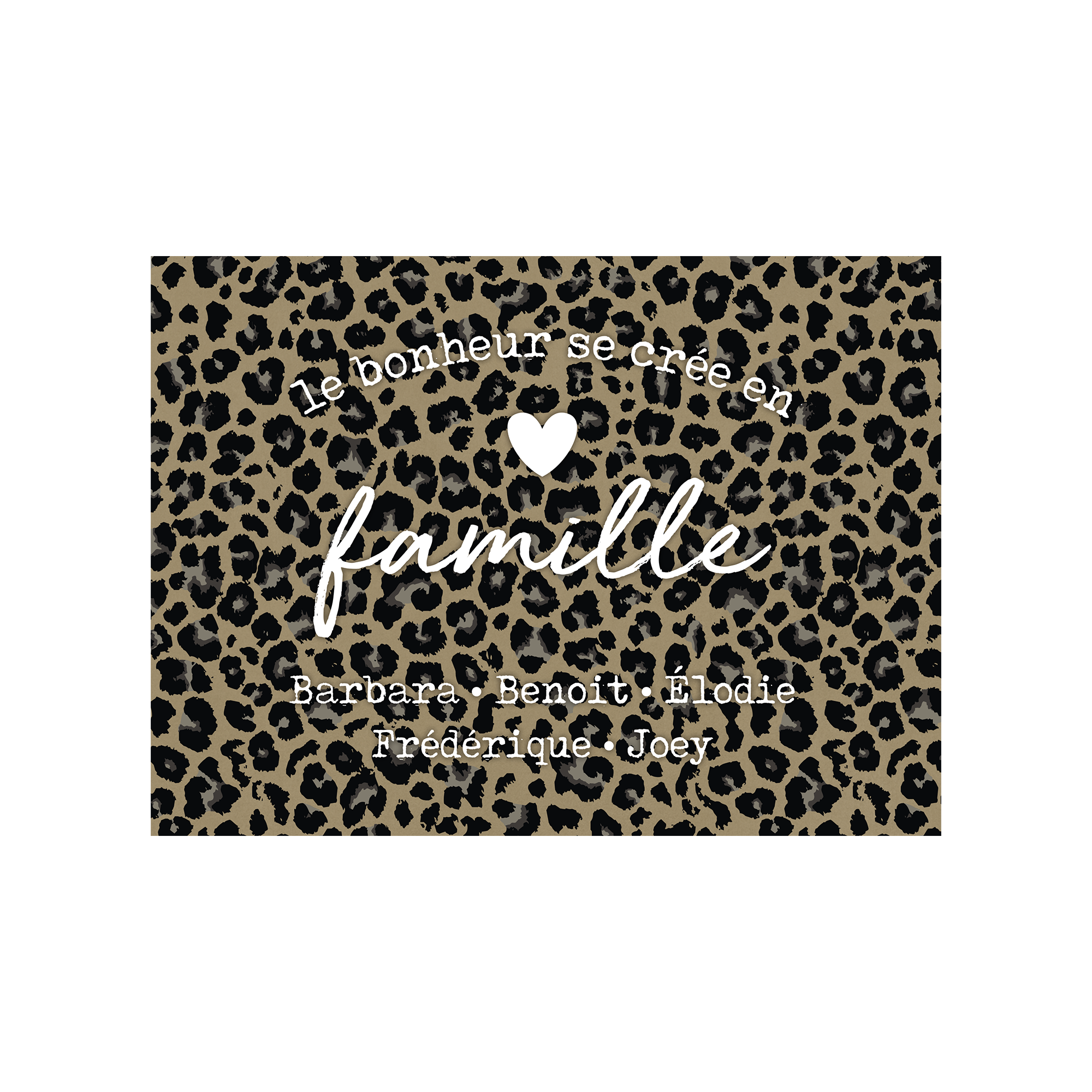 Set de table vinyle personnalisé Bonheur Famille Taupe