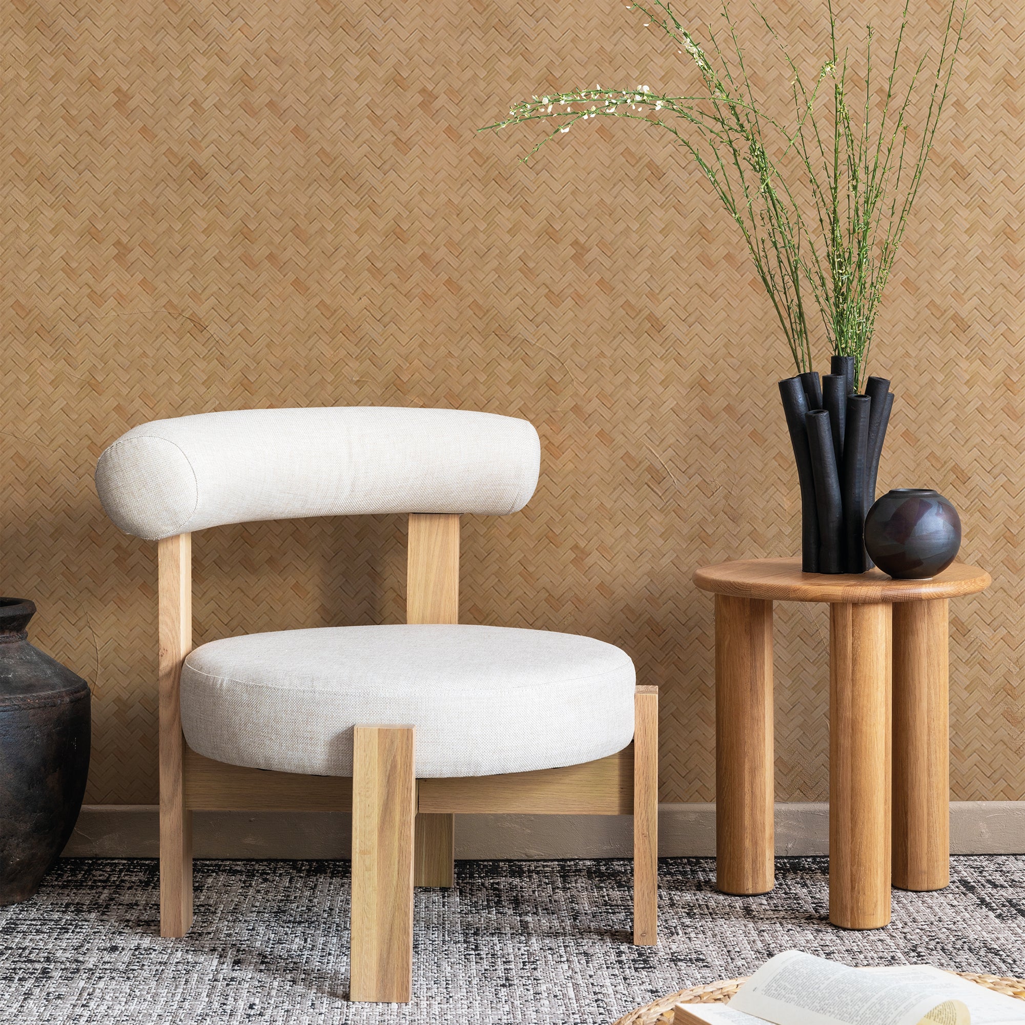 Papier peint Effet Rotin