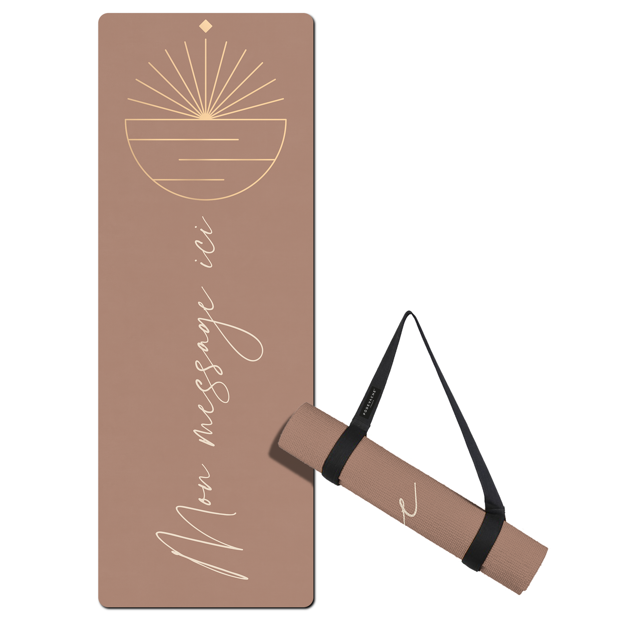 Tapis de fitness personnalisé Sansthiti Vieux Rose