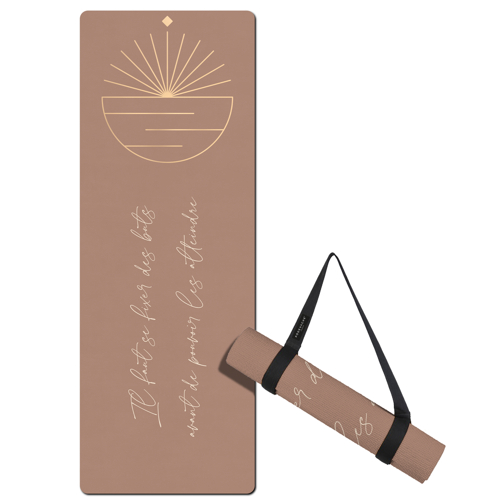 Tapis de fitness personnalisé Sansthiti Vieux Rose