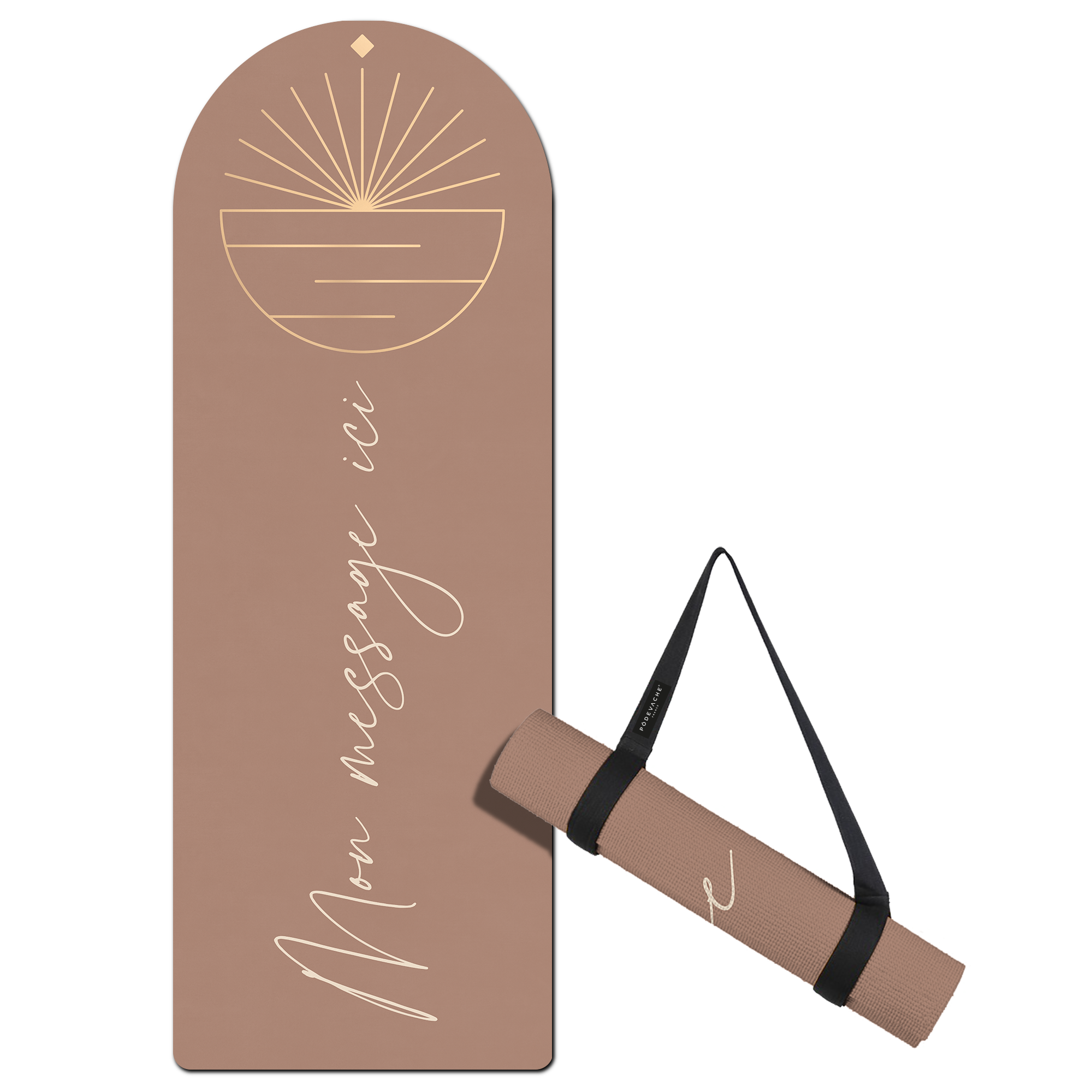 Tapis de fitness personnalisé Sansthiti Vieux Rose