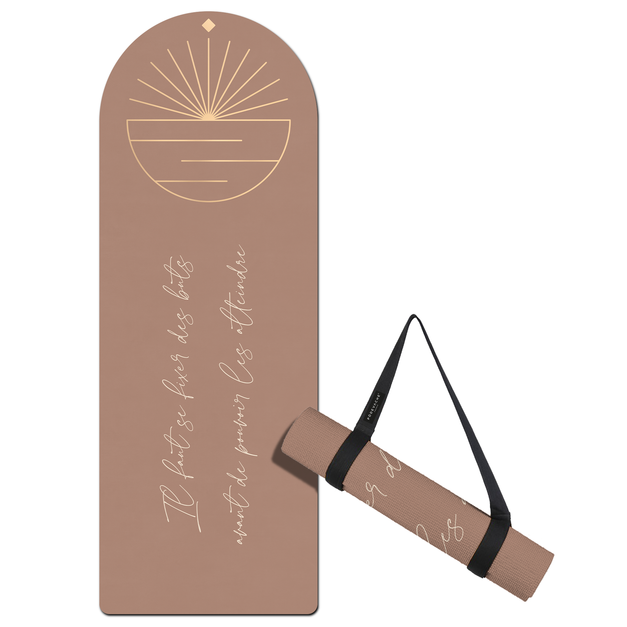 Tapis de fitness personnalisé Sansthiti Vieux Rose