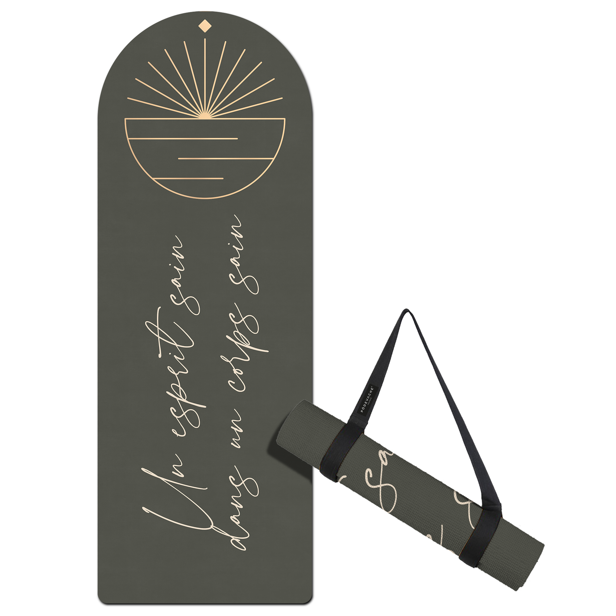 Tapis de fitness personnalisé Sansthiti Vert Foncé