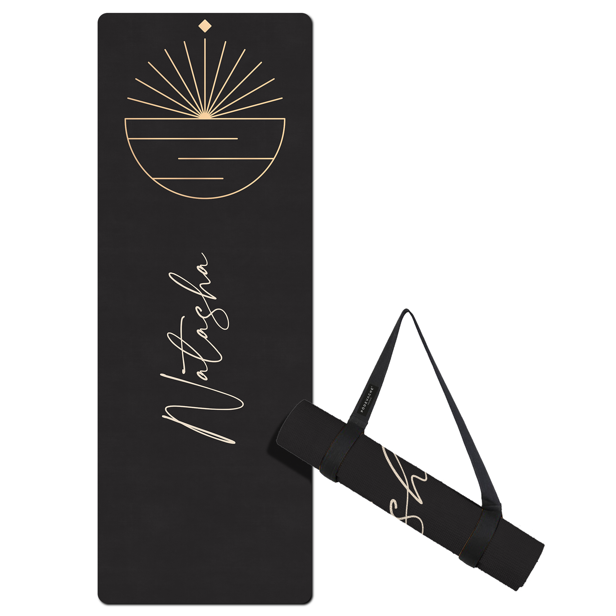 Tapis de fitness personnalisé Sansthiti Noir