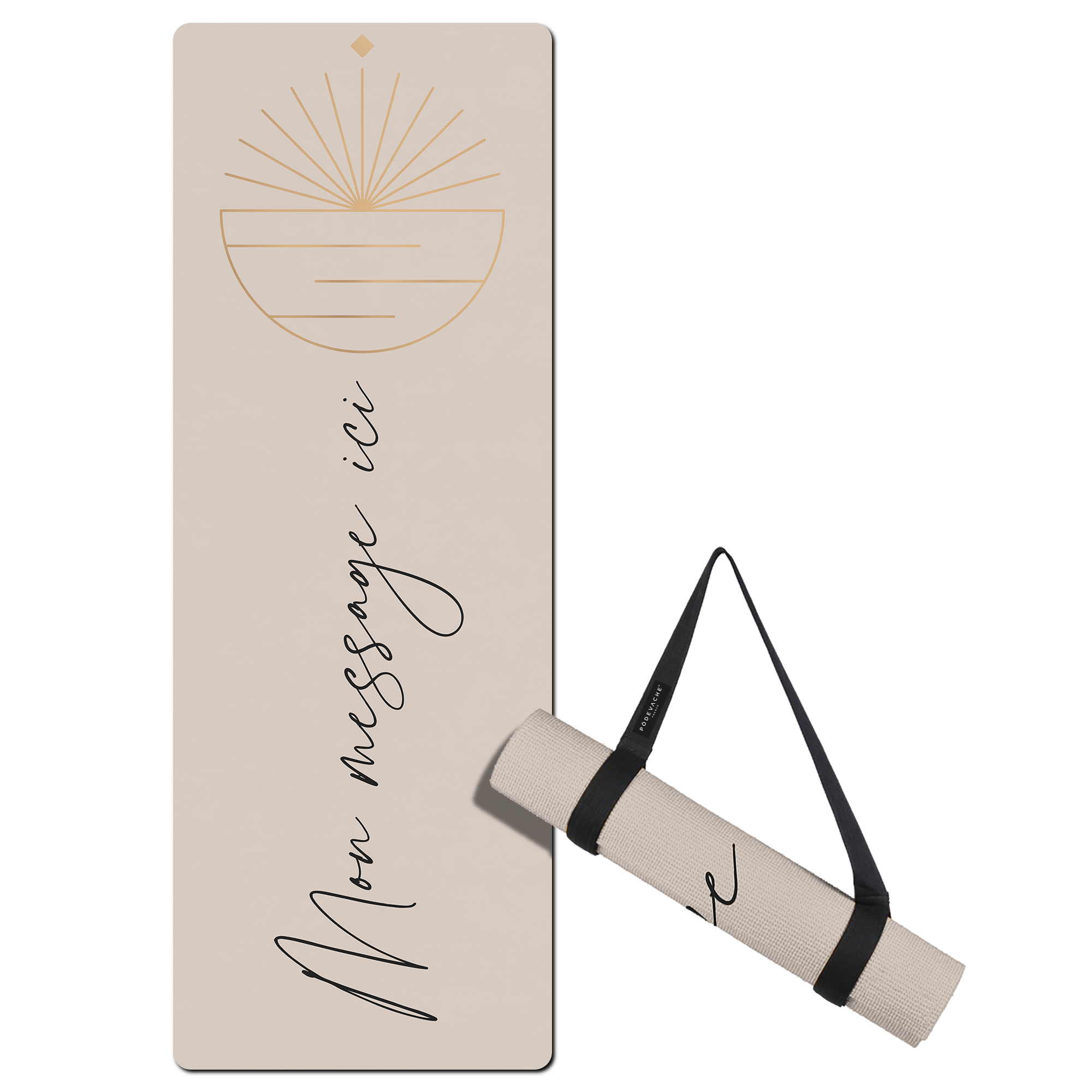 Tapis de fitness personnalisé Sansthiti Blanc Cassé