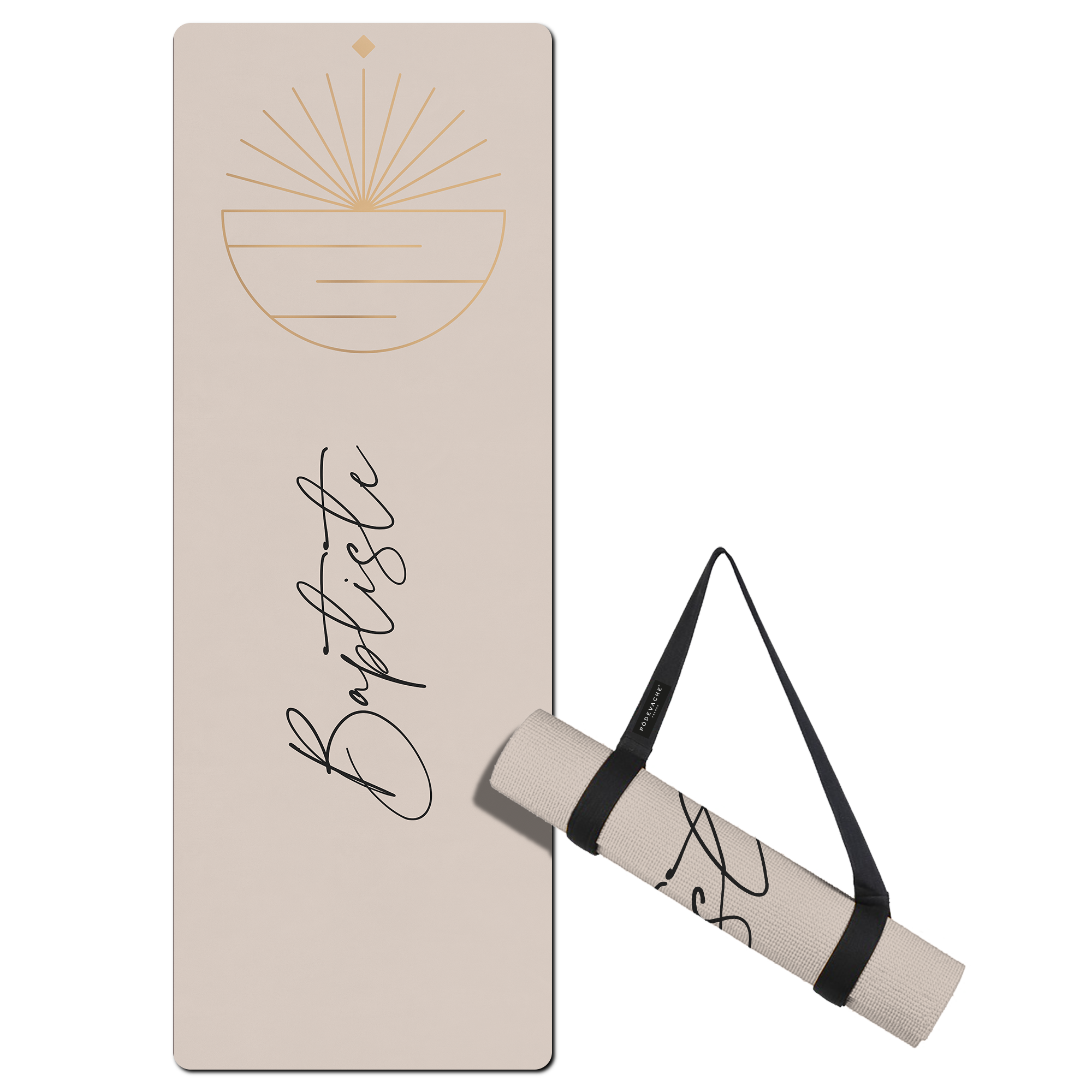 Tapis de fitness personnalisé Sansthiti Blanc Cassé