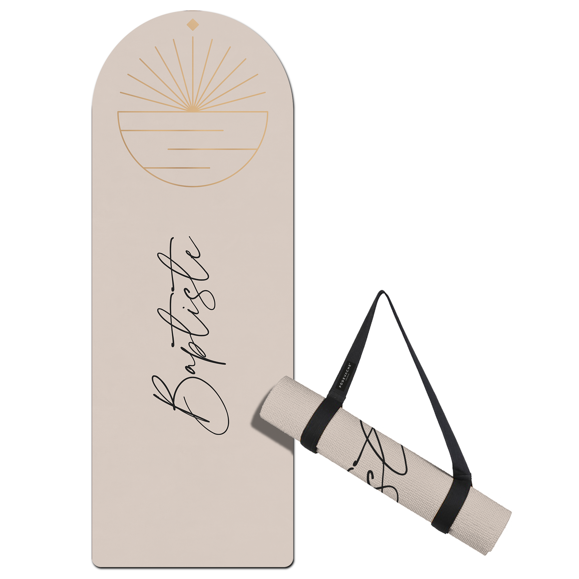 Tapis de fitness personnalisé Sansthiti Blanc Cassé