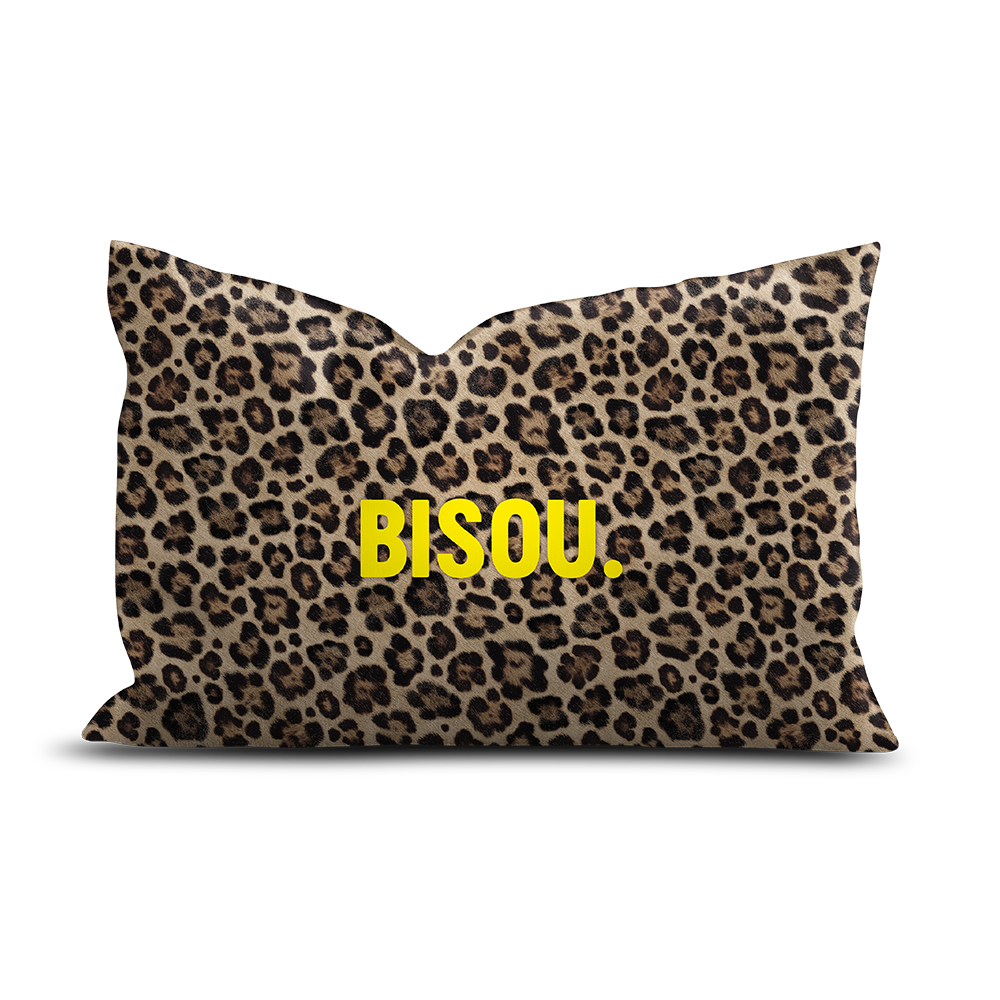 Coussin Velours Léopard Bisou