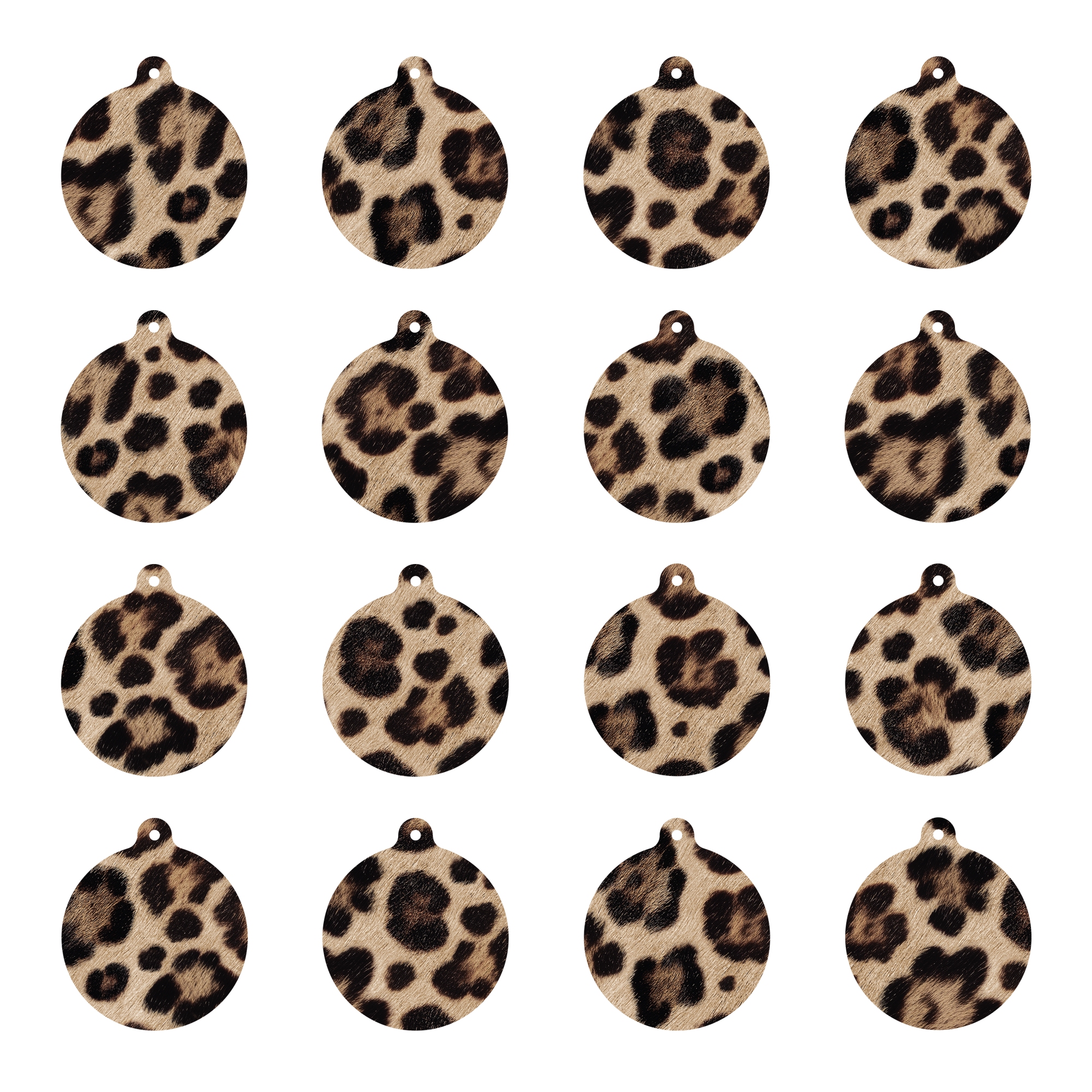 Lot de 16 boules de Noël New Léopard