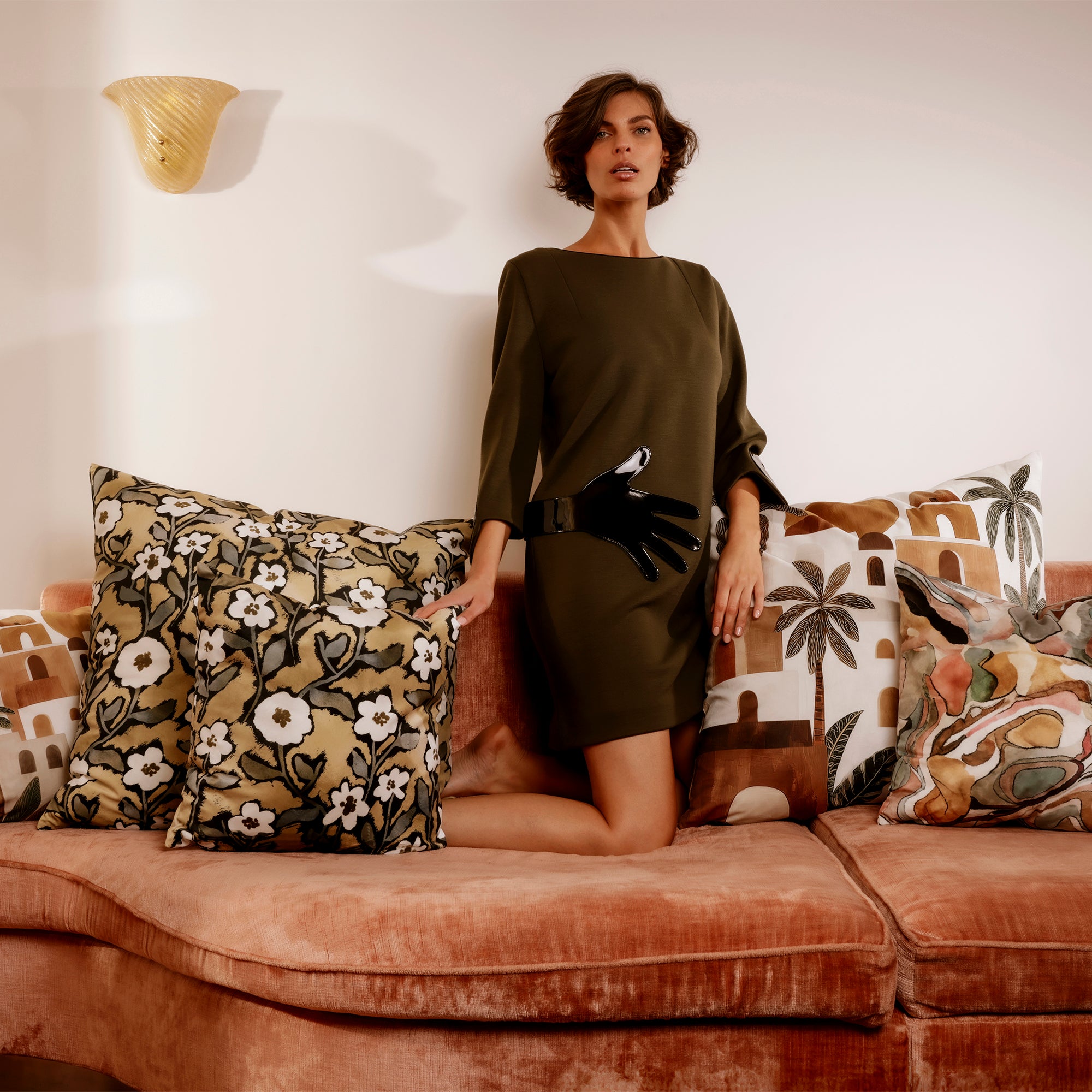 Coussin velours Khenis