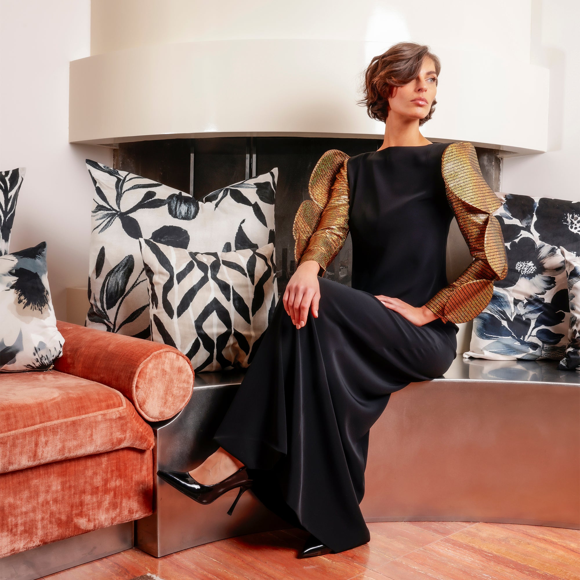 Coussin velours Bergen