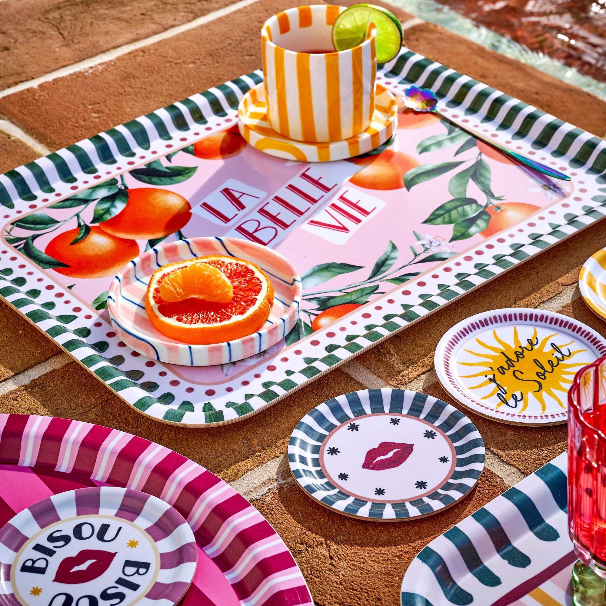 Plateau En Bois Orange Vie