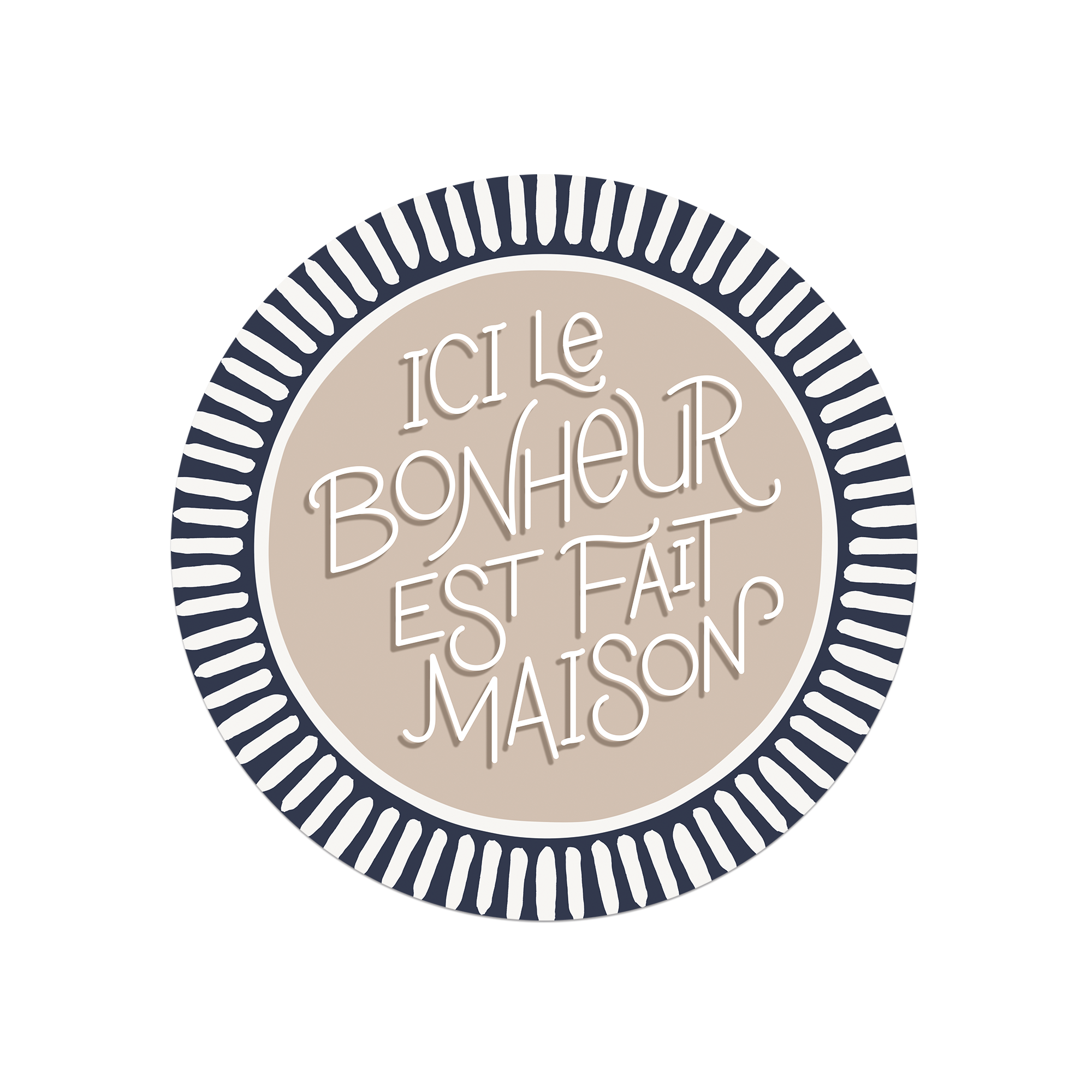 Lot De 6 Dessous De Verre Vinyle Bonheur fait Maison