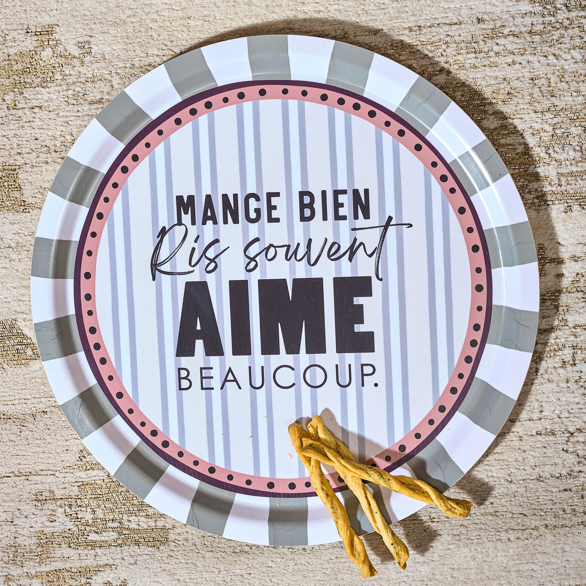 Plateau en bois rond Mange Ris Aime