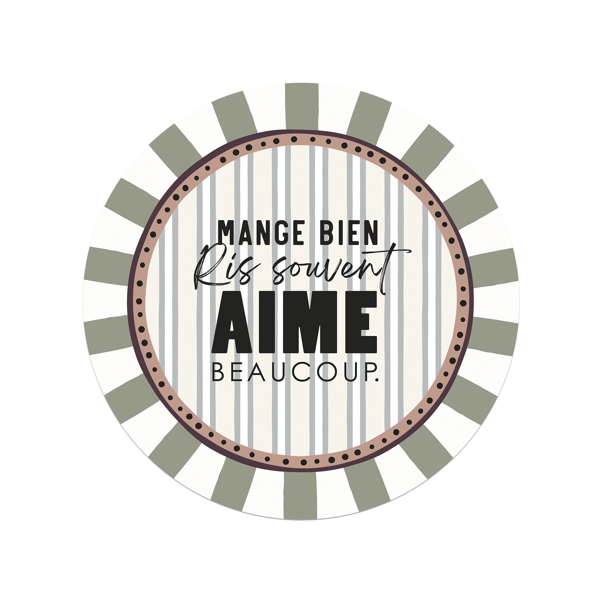 Set De Table Vinyle Mange Ris Aime