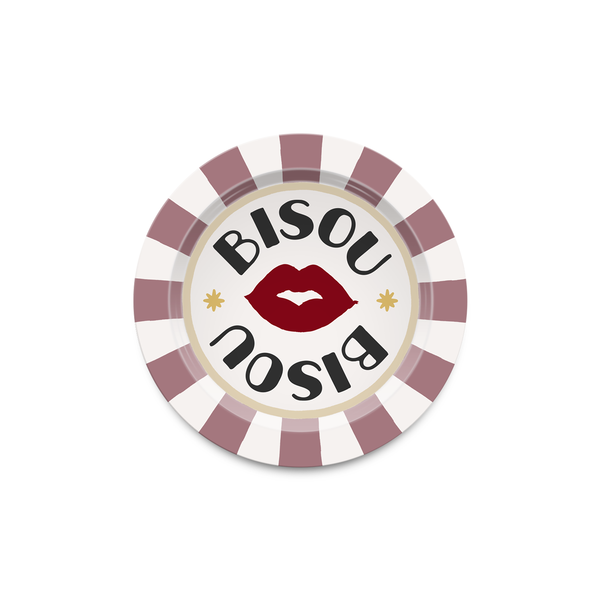 Vide poche en bois rond Bisou Bisou