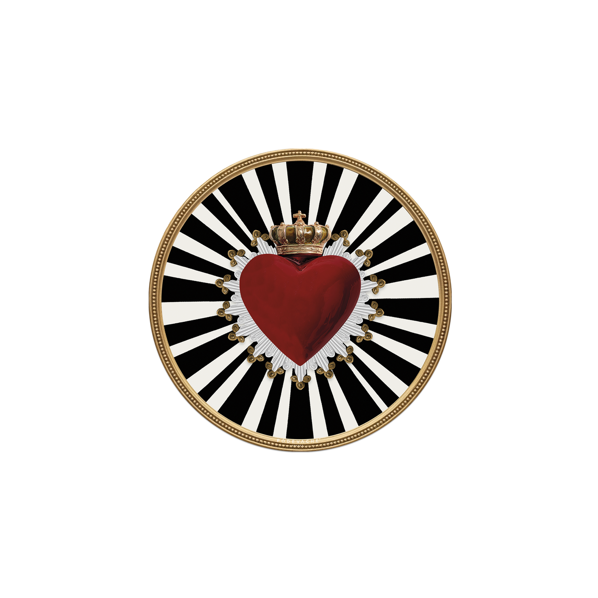 Tapis de souris en vinyle rond — modèle Red Heart