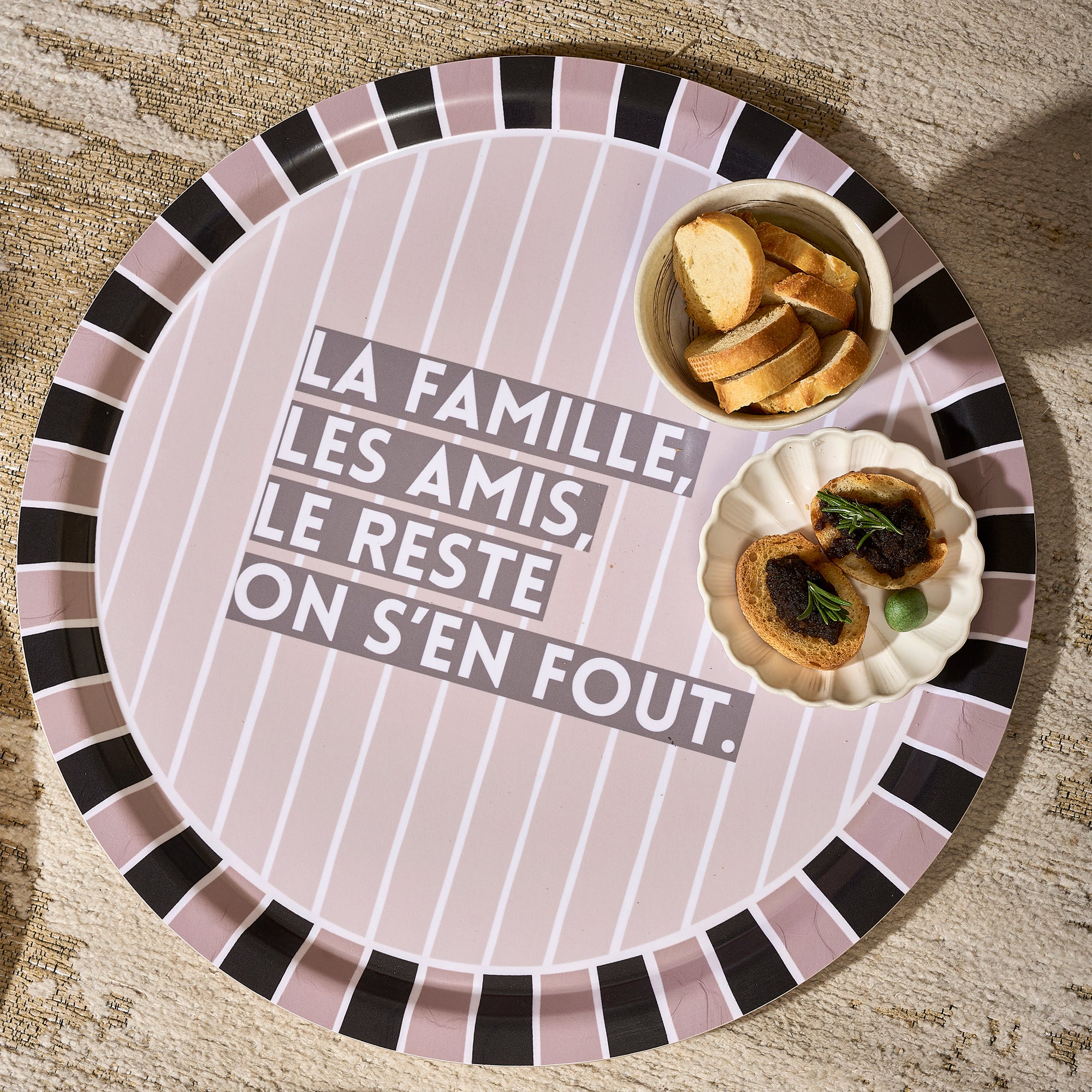 Plateau en bois rond On s'en Fout