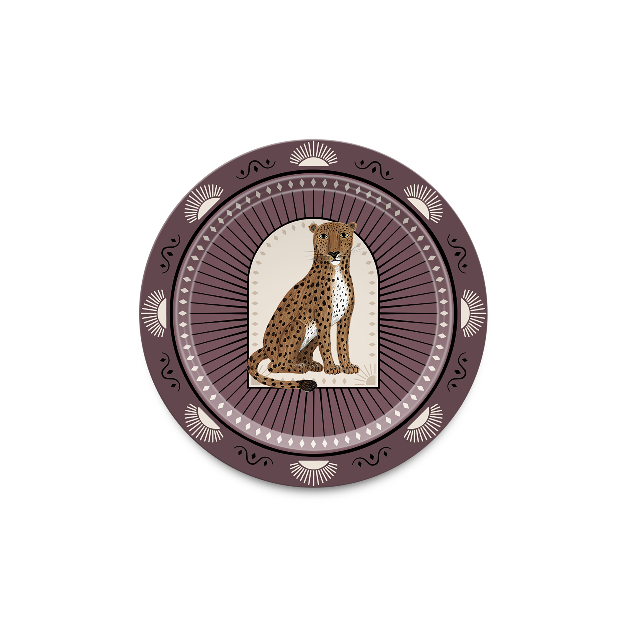 Vide poche en bois rond Red Leopard