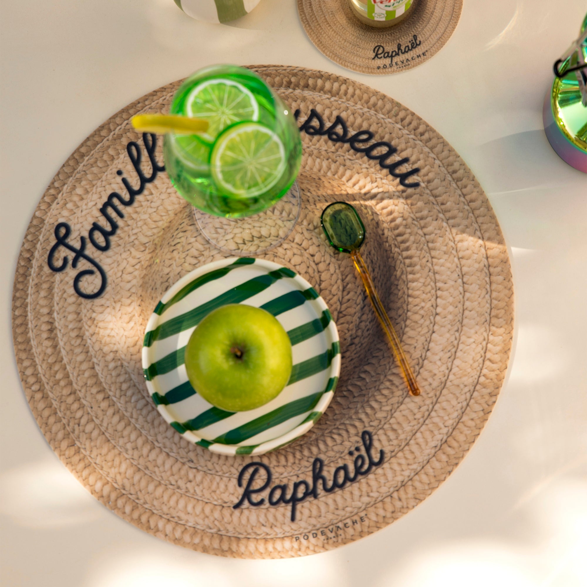 Set de table vinyle personnalisé Chapeau de Paille