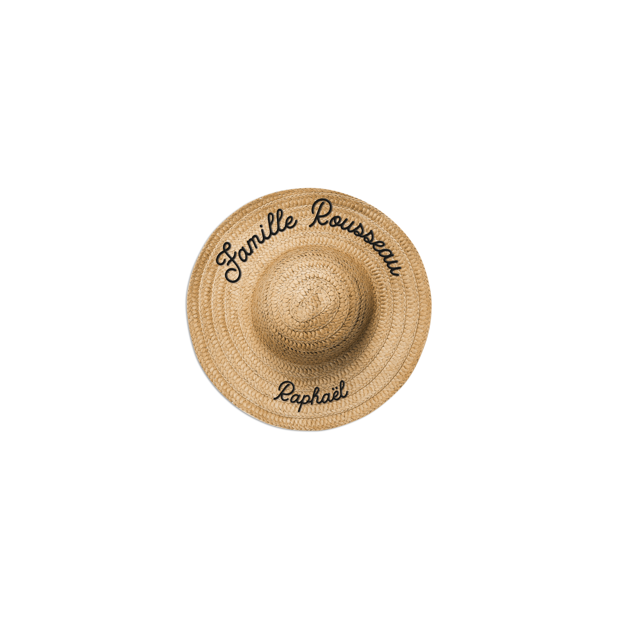 Lot de 6 dessous de verre vinyle personnalisés Chapeau de Paille