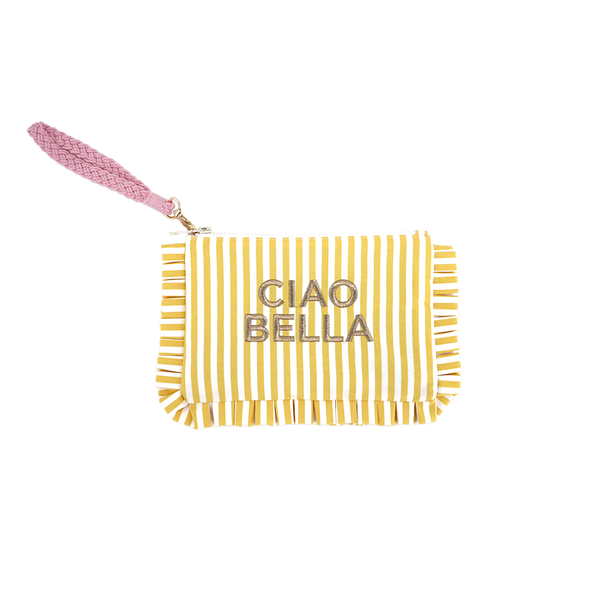 Pochette froufrou brodée Ciao Bella