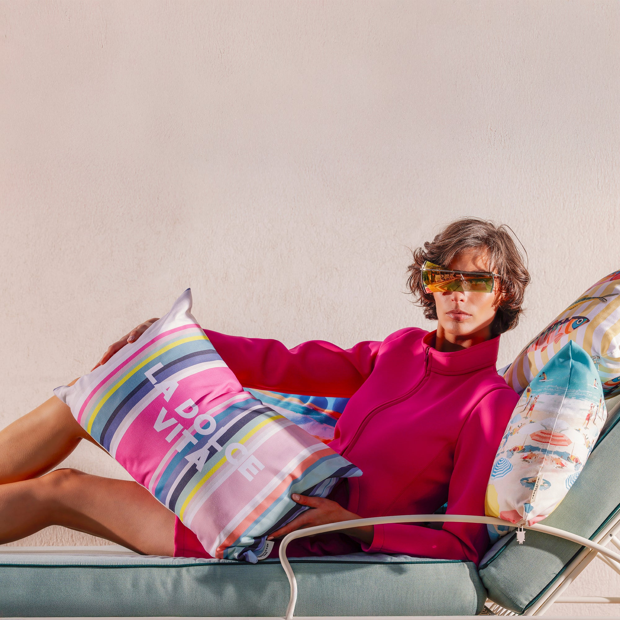 Coussin extérieur Stripe Dolce Vita