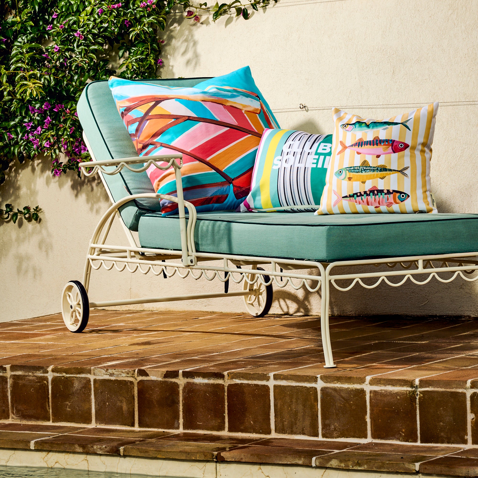 Coussin extérieur Stripe Club Soleil