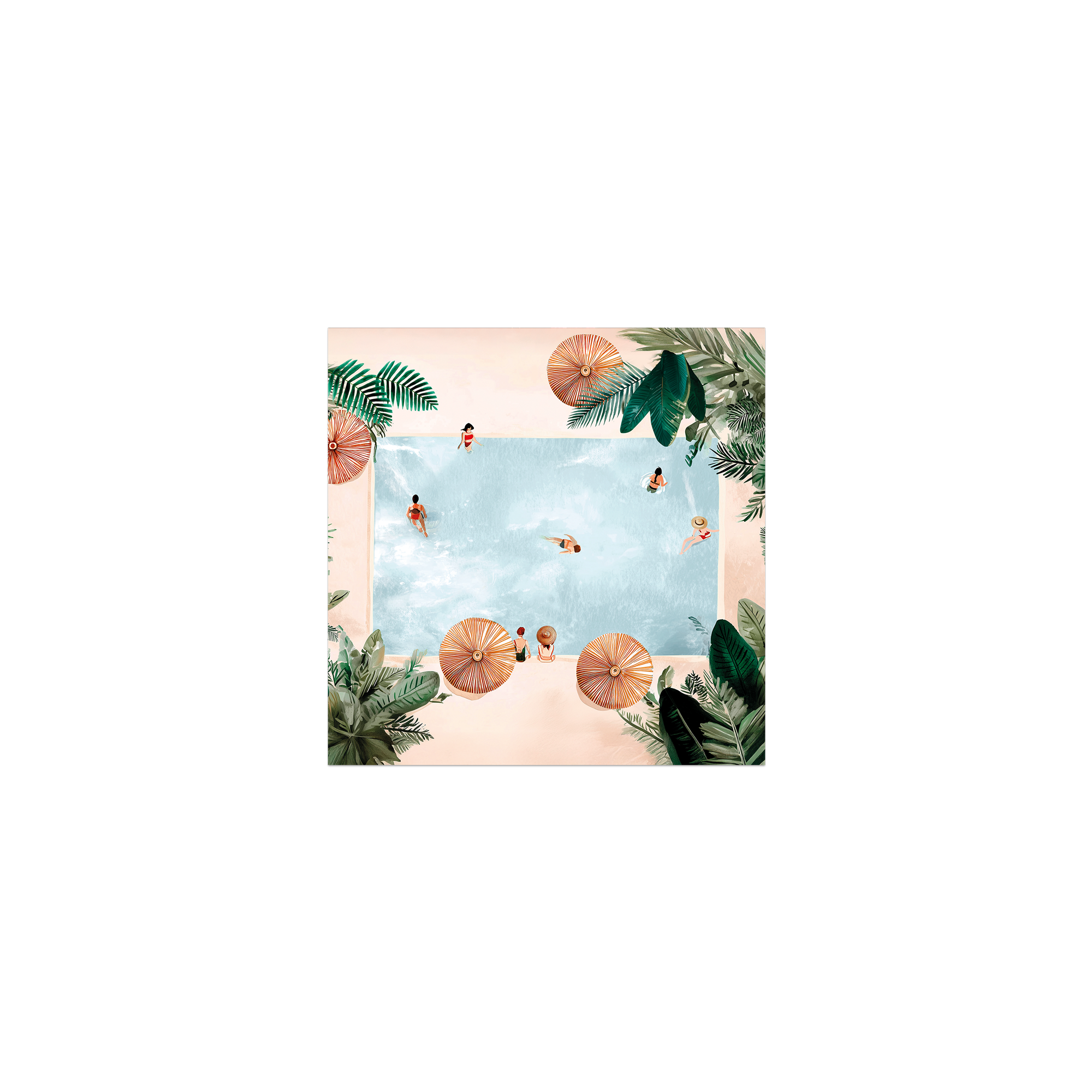 Lot de 6 dessous de verre vinyle Swimming Pool