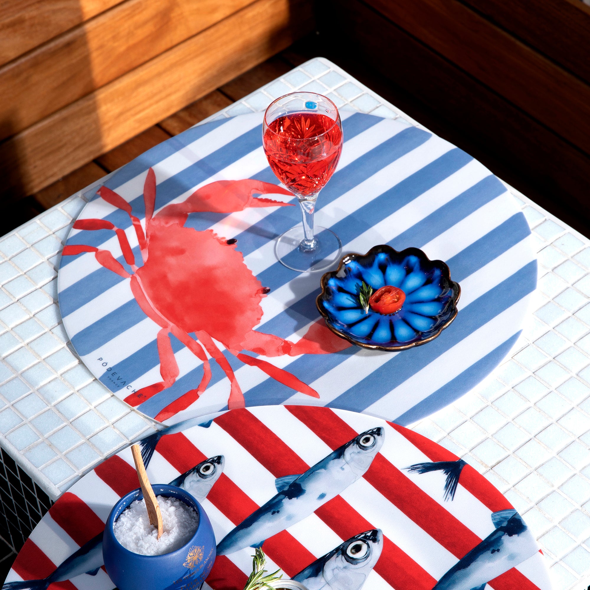 Set De Table Vinyle Stripes Crabe
