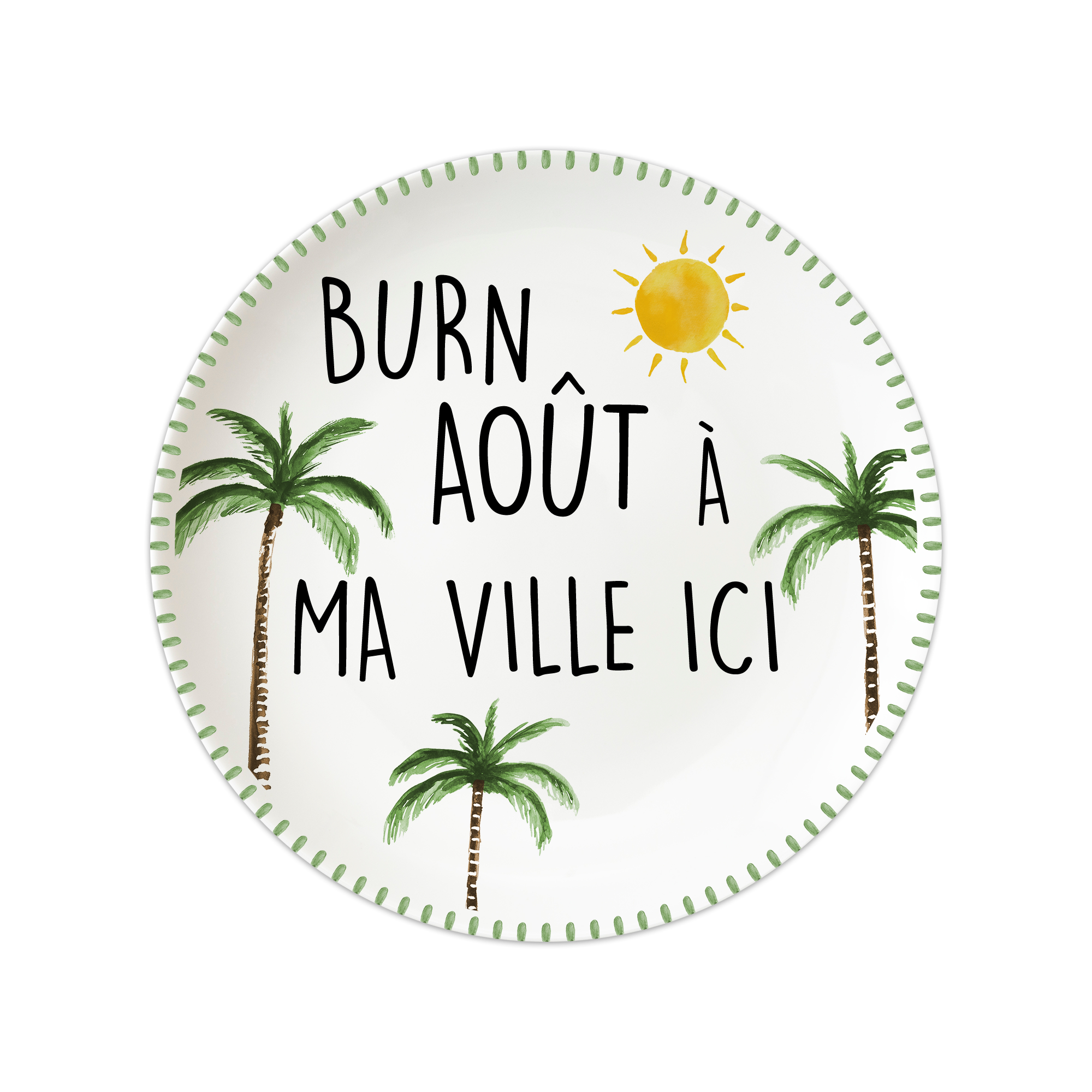 Set de table vinyle personnalisé Burn Aout