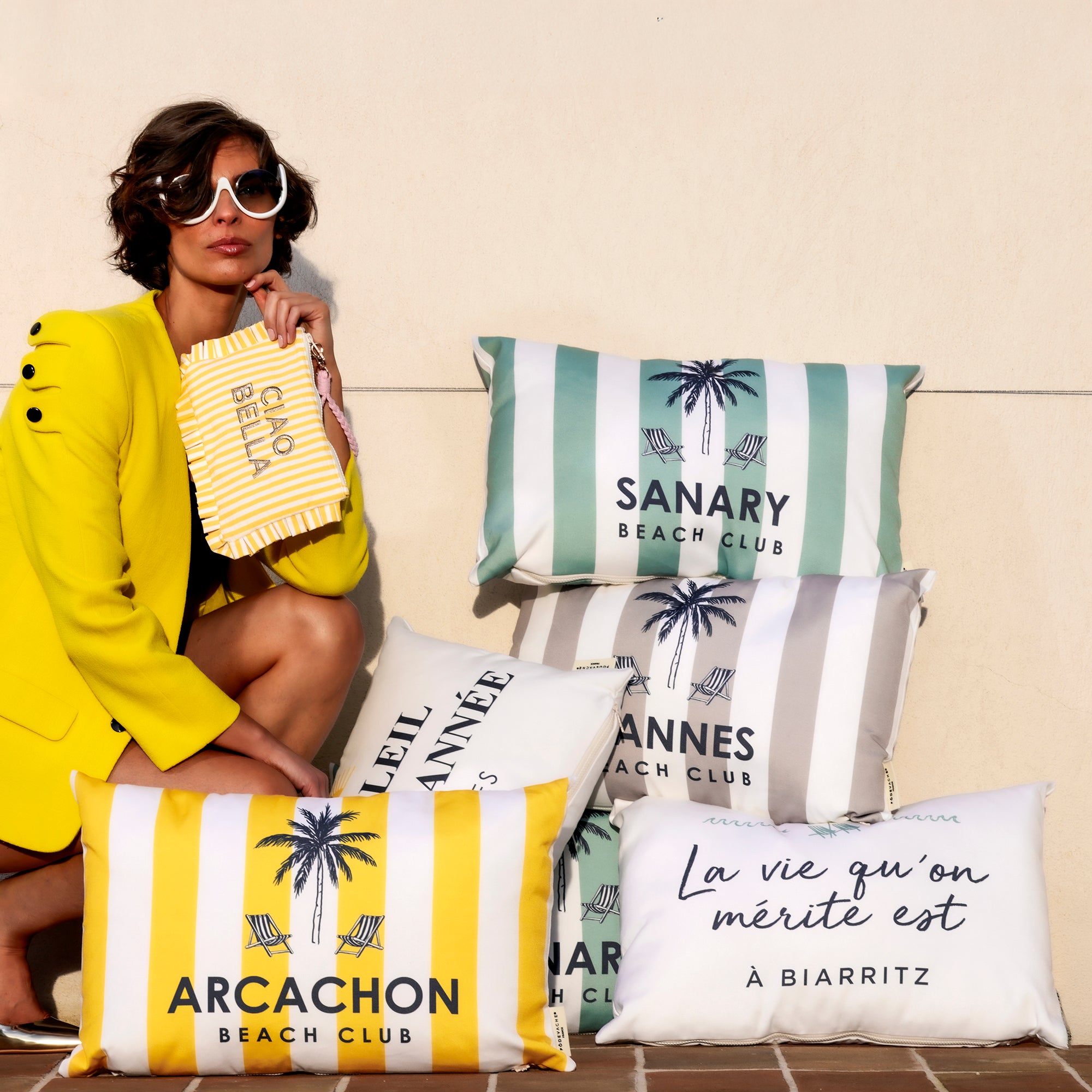 Coussin extérieur personnalisé Dolce Yellow