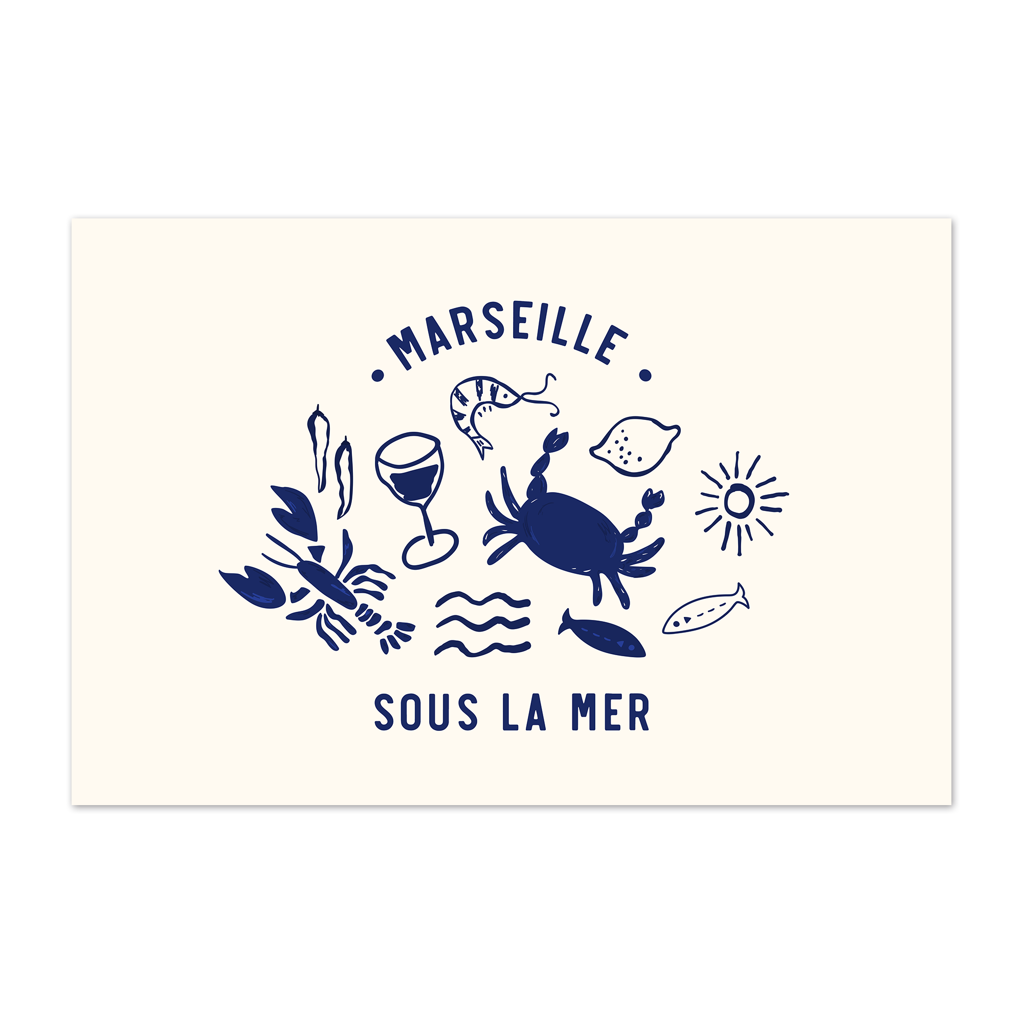 Tapis vinyle personnalisé Sous la Mer Bleu