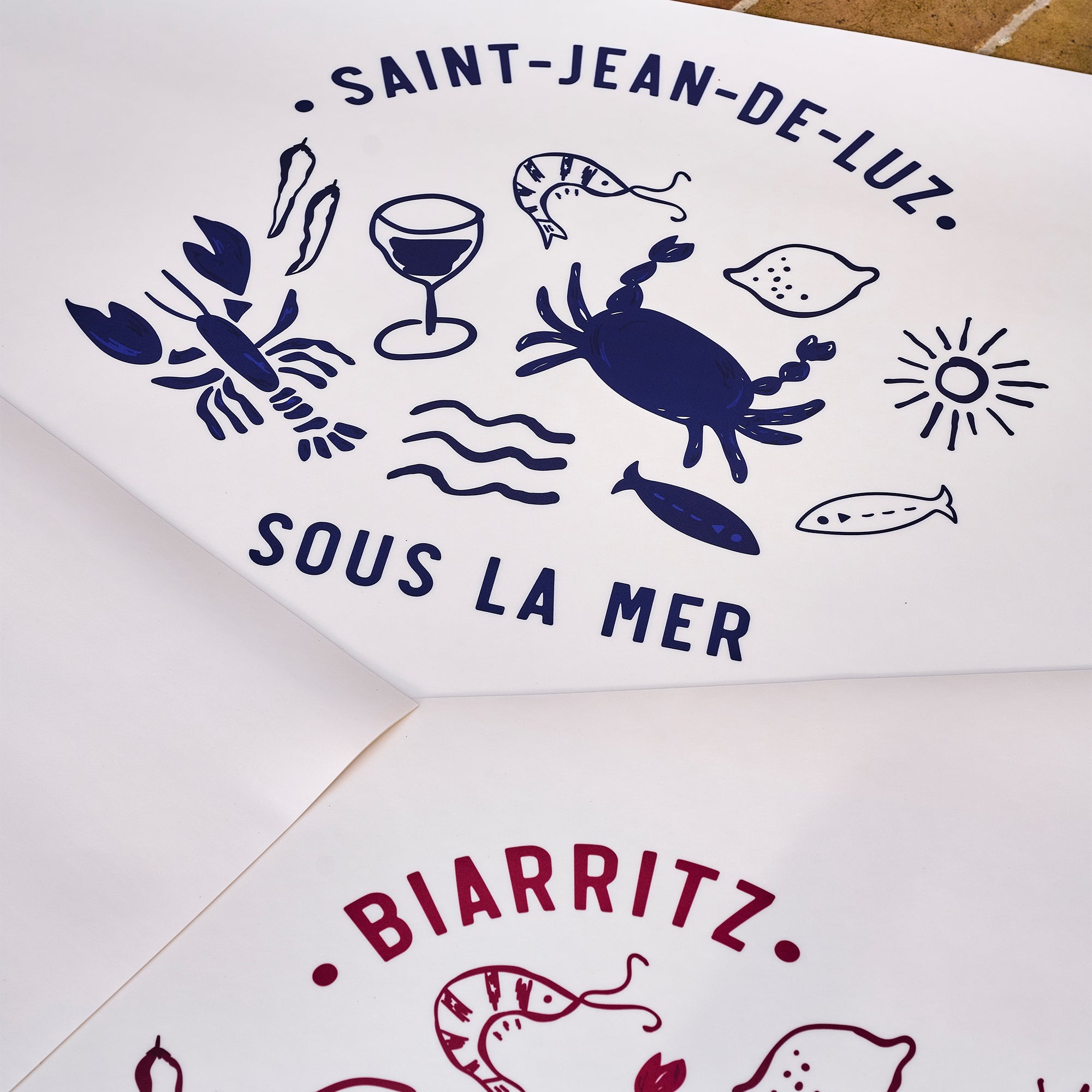 Tapis vinyle personnalisé Sous la Mer Bleu