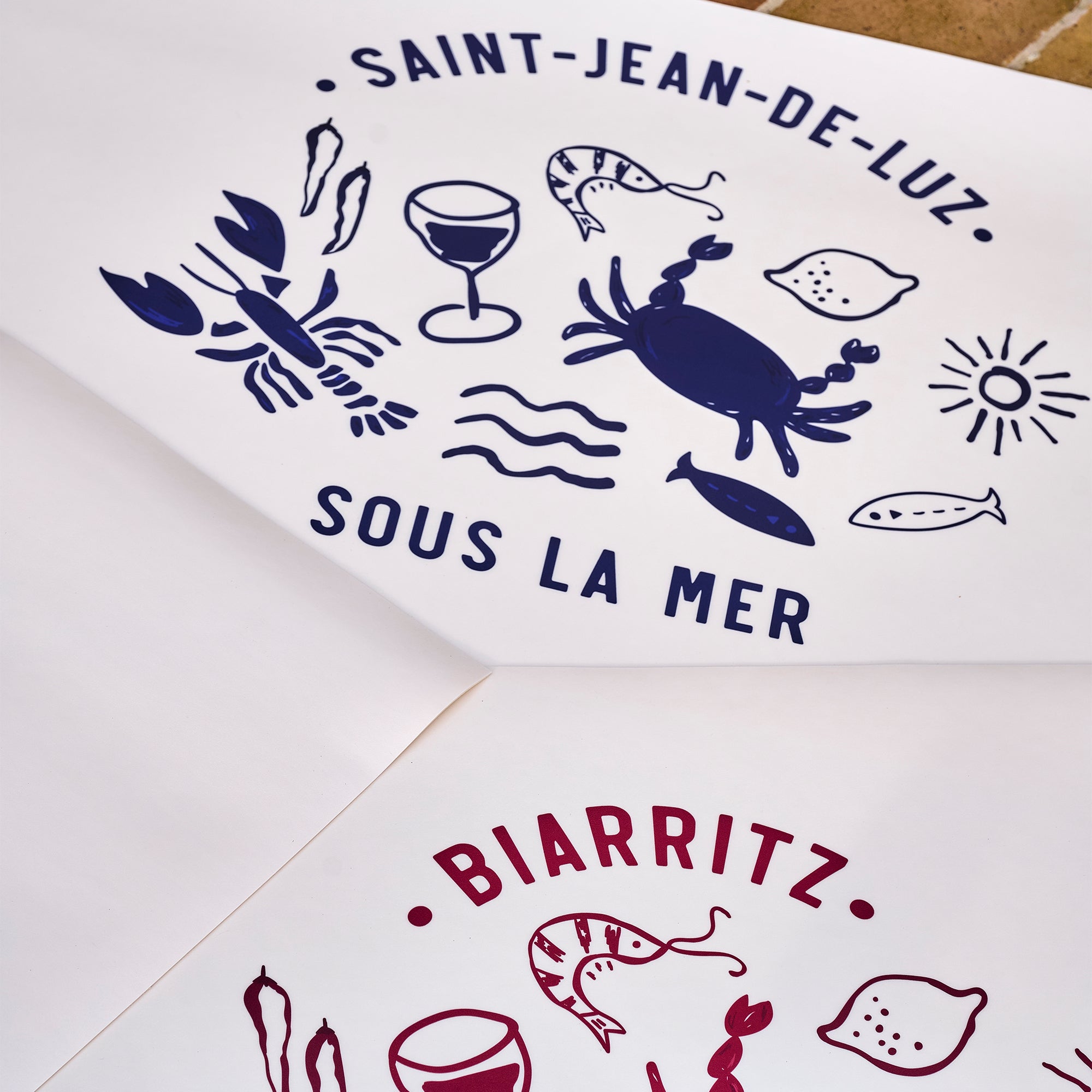 Set de table vinyle personnalisé Sous la Mer Bleu