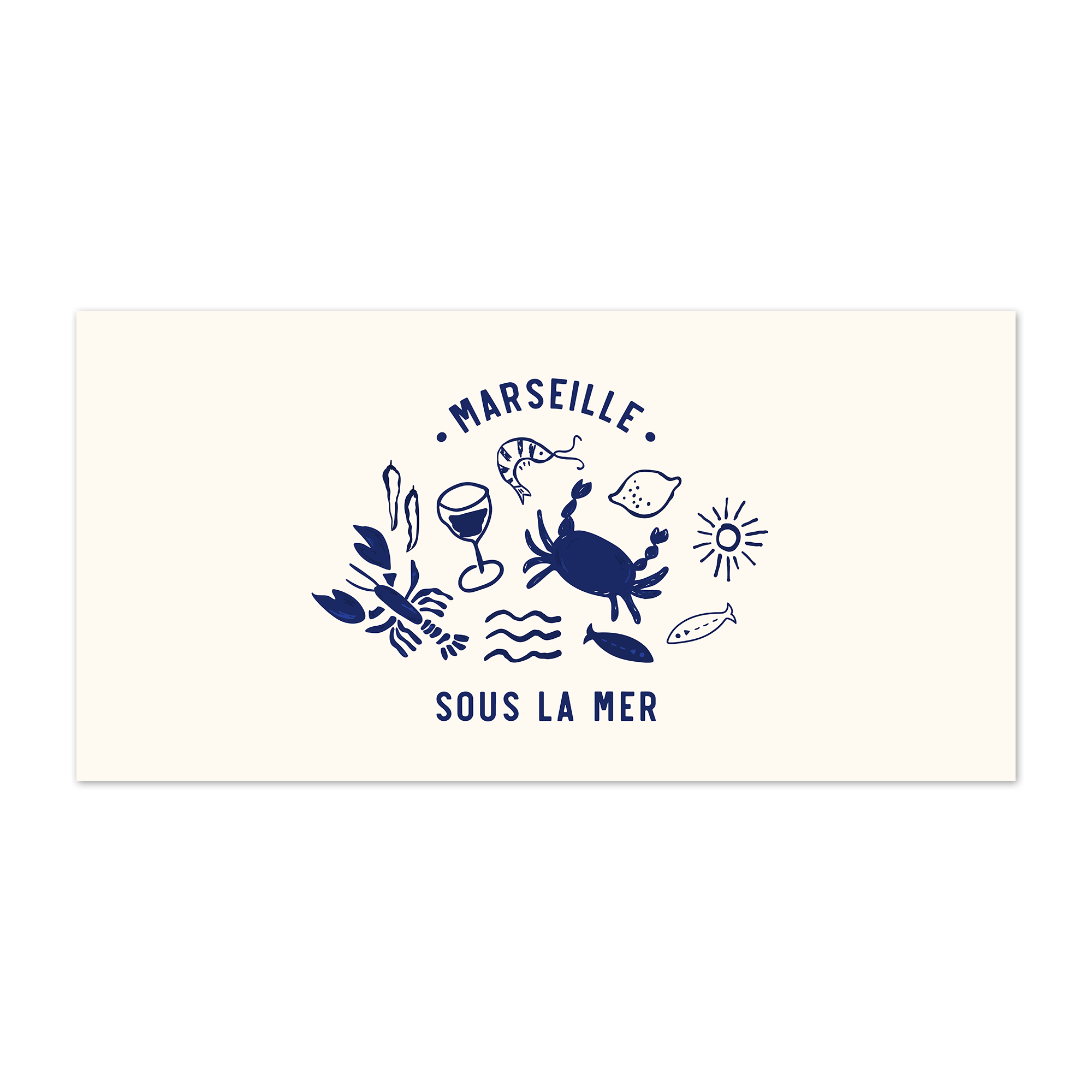 Tapis vinyle personnalisé Sous la Mer Bleu