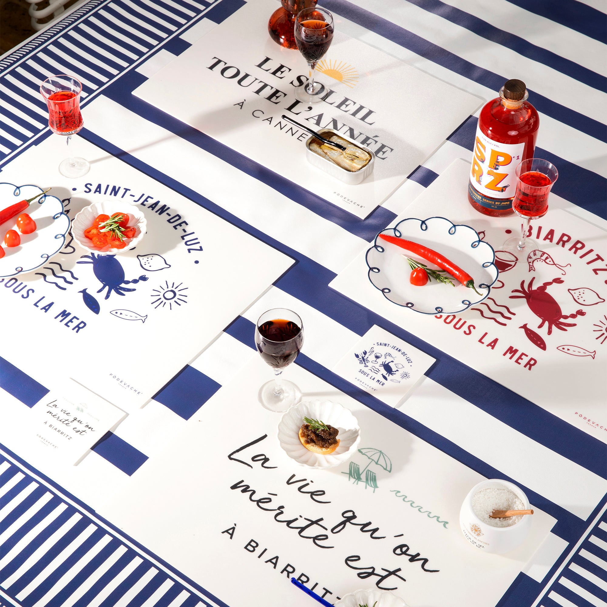 Set de table vinyle personnalisé Sous la Mer Bleu