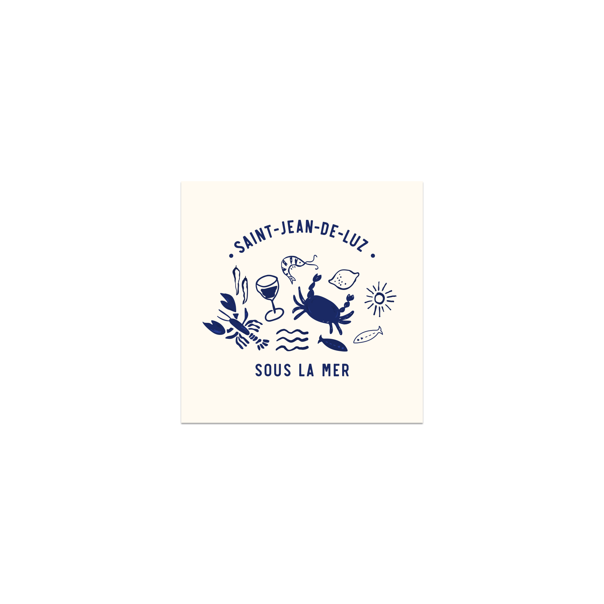 Lot De 6 Dessous De Verre Vinyle Personnalisés Sous la Mer Bleu