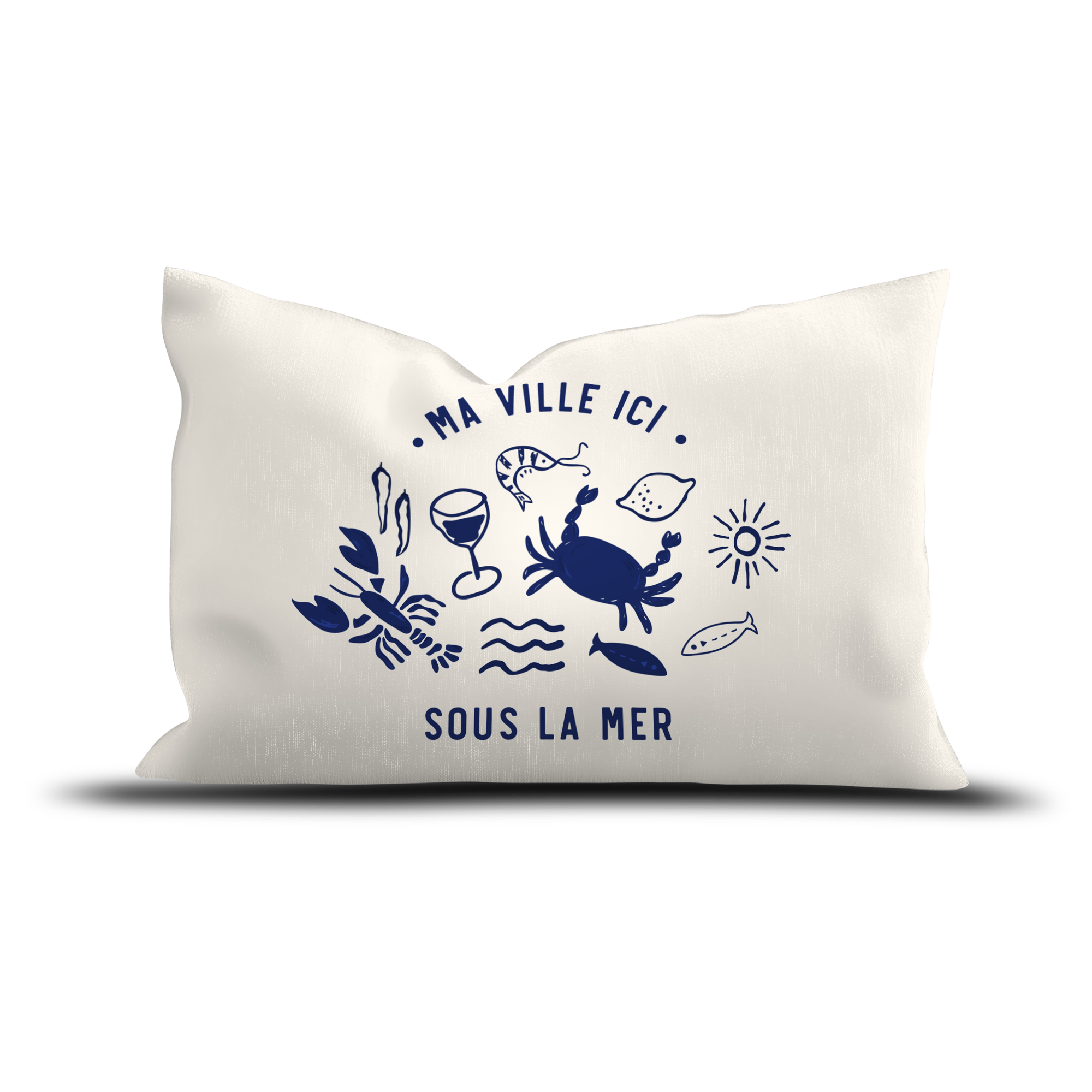 Coussin extérieur personnalisé Sous la Mer Bleu