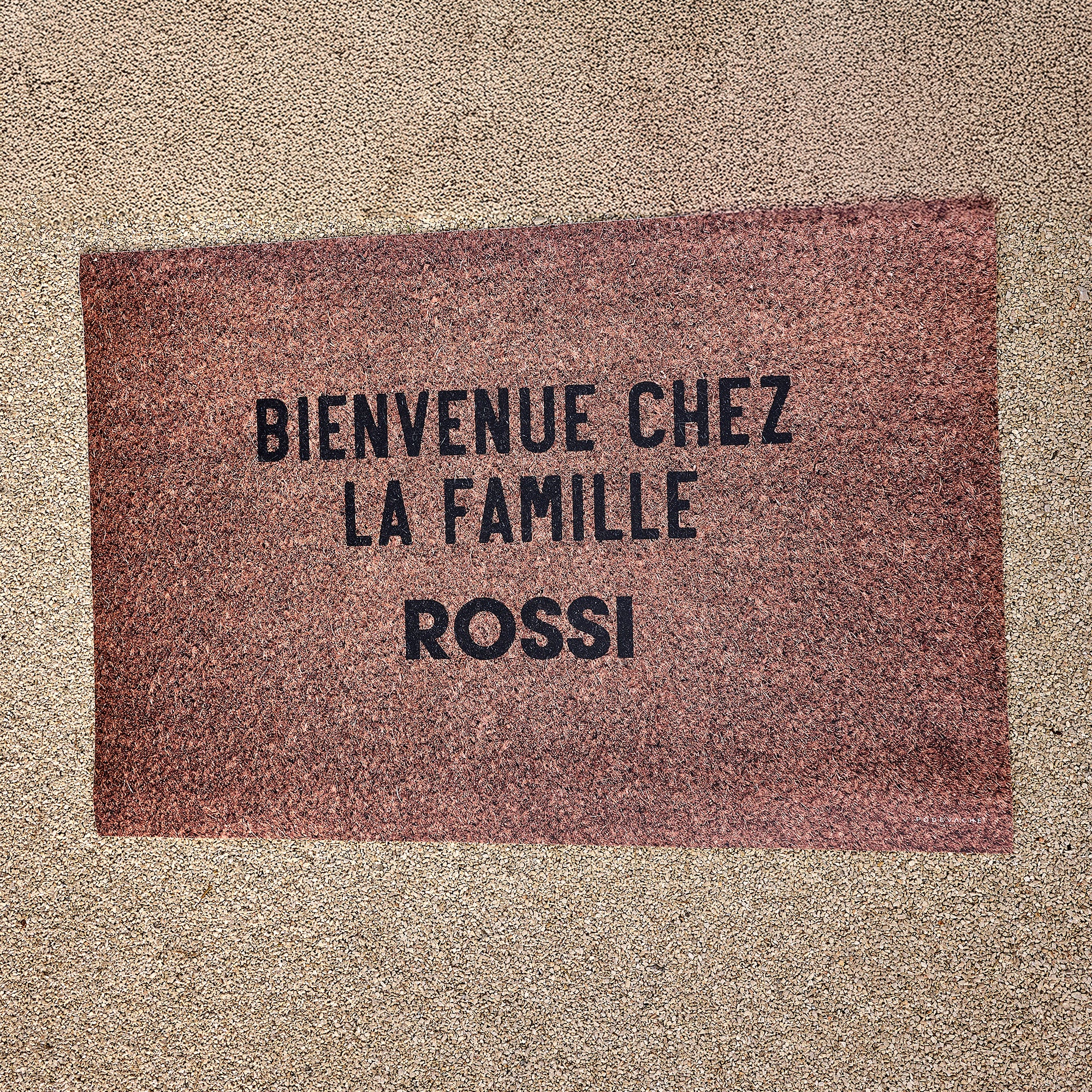 Tapis vinyle personnalisé Bienvenue