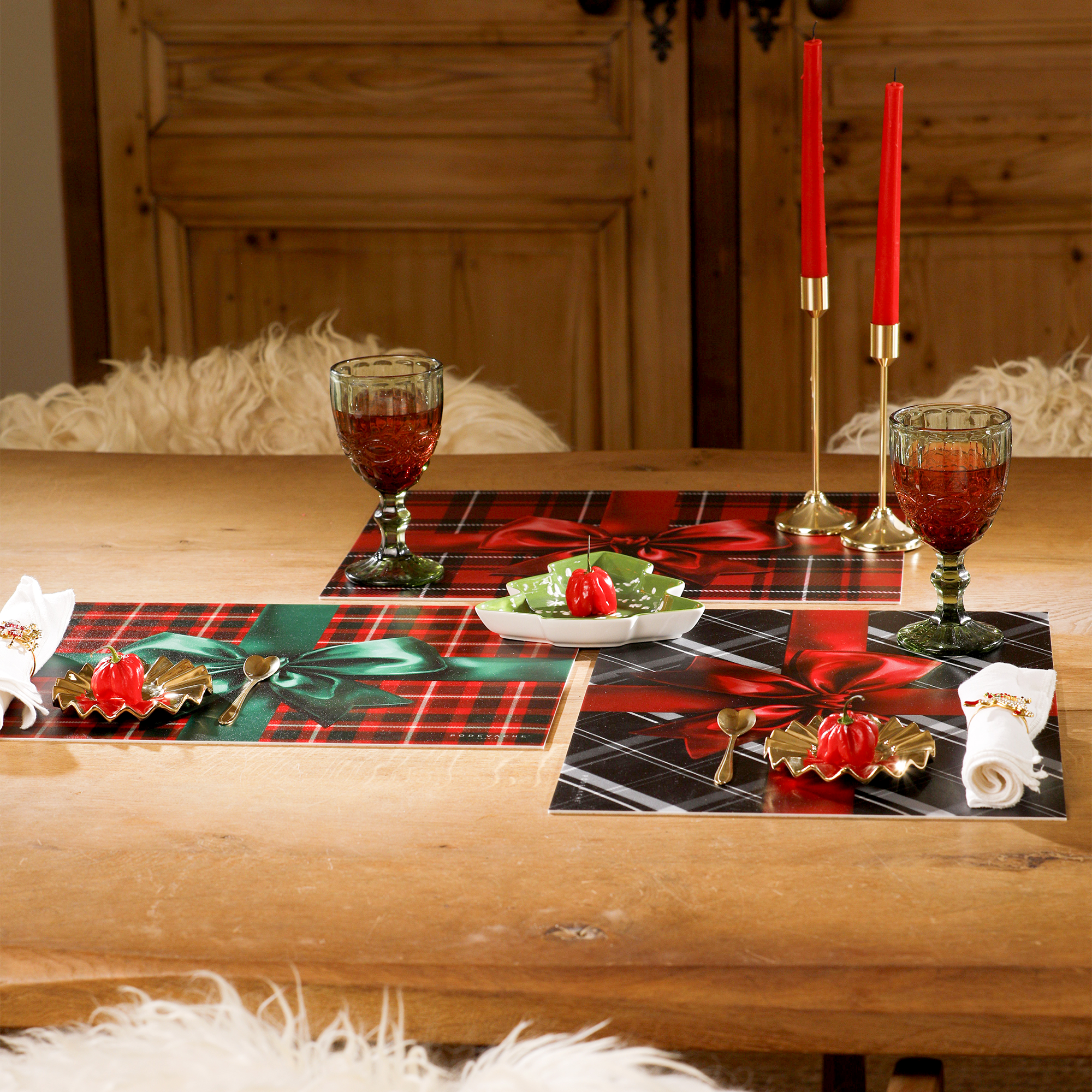Set De Table Vinyle Red Tartan
