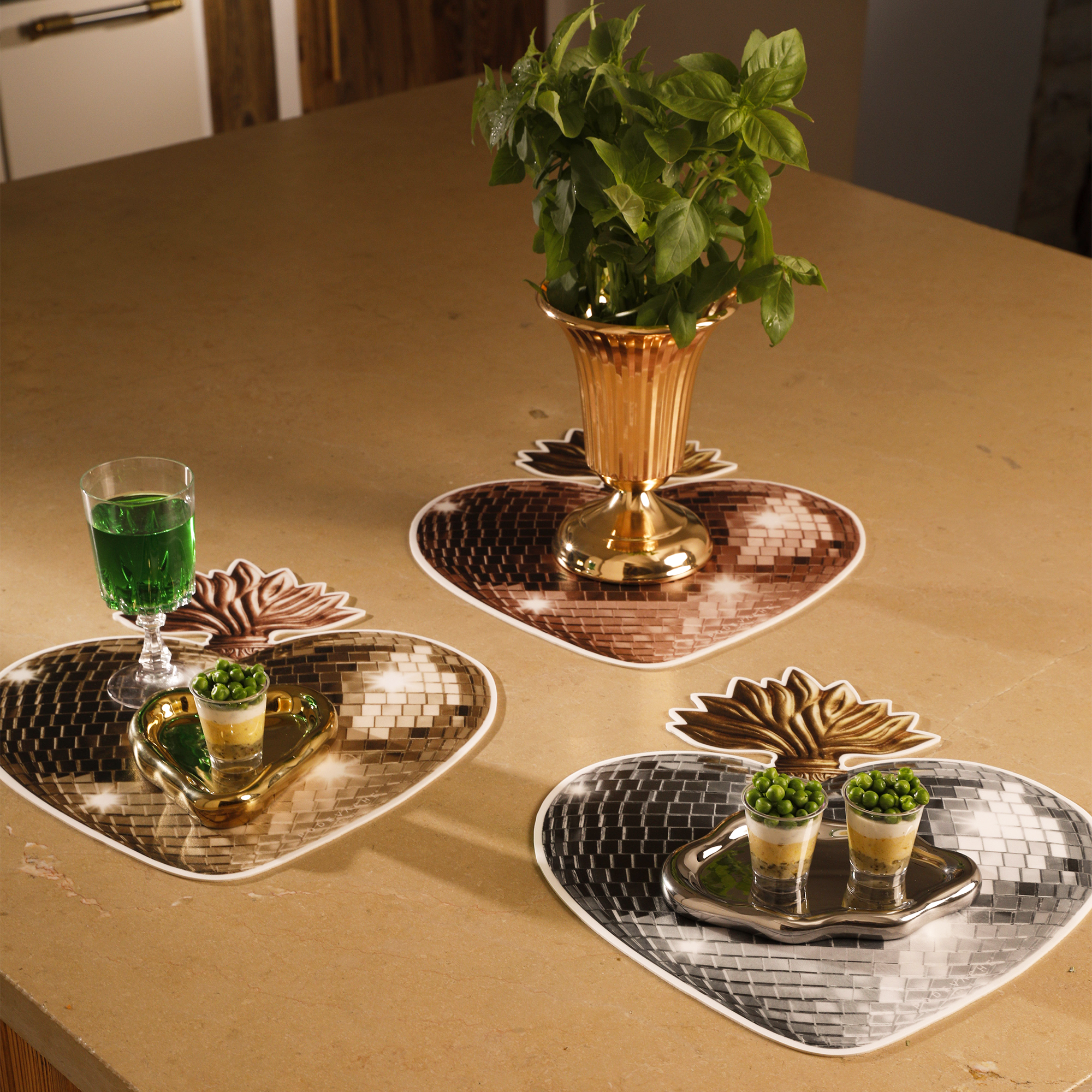 Set De Table Vinyle Disco Heart