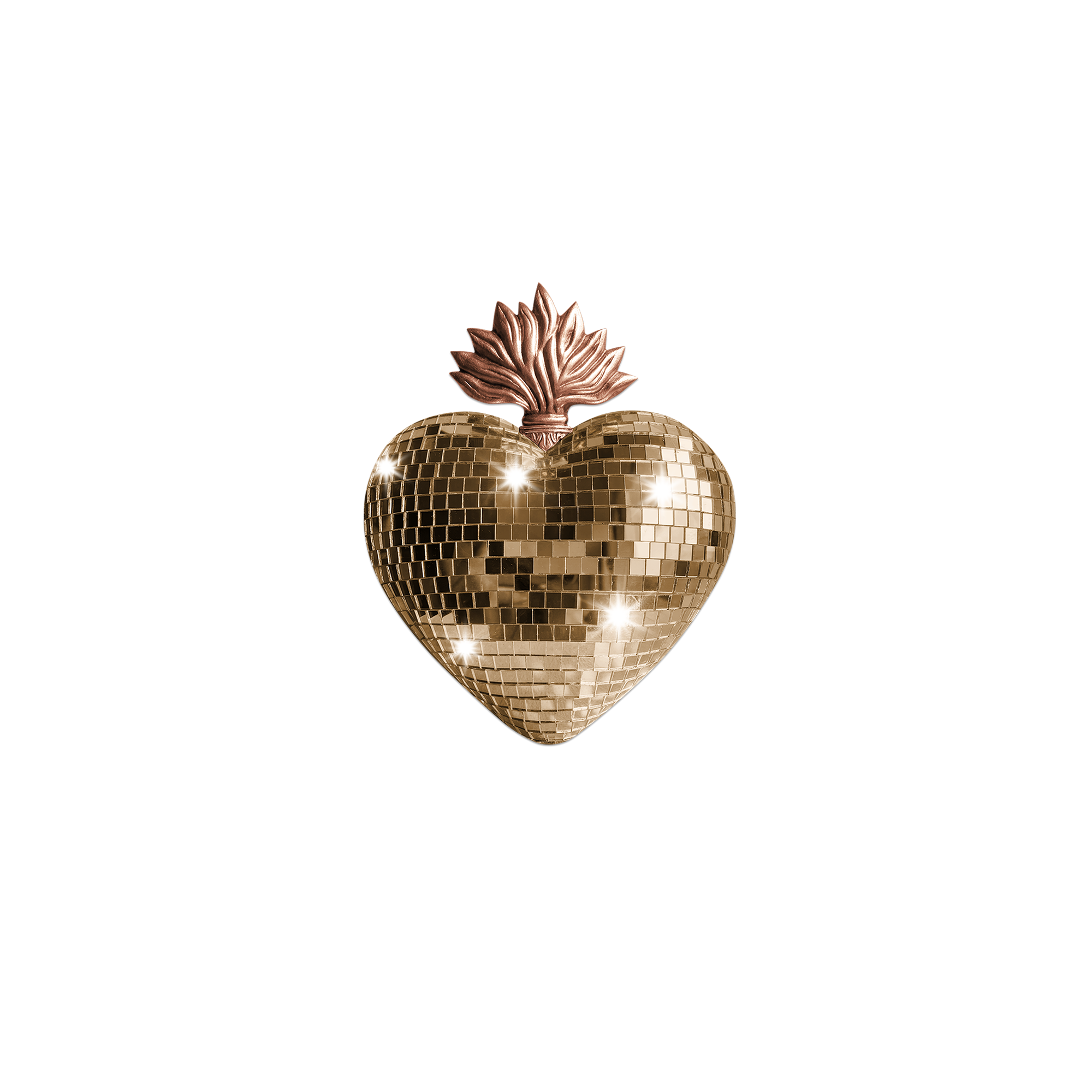 Lot de 6 dessous de verre Vinyle Disco Heart