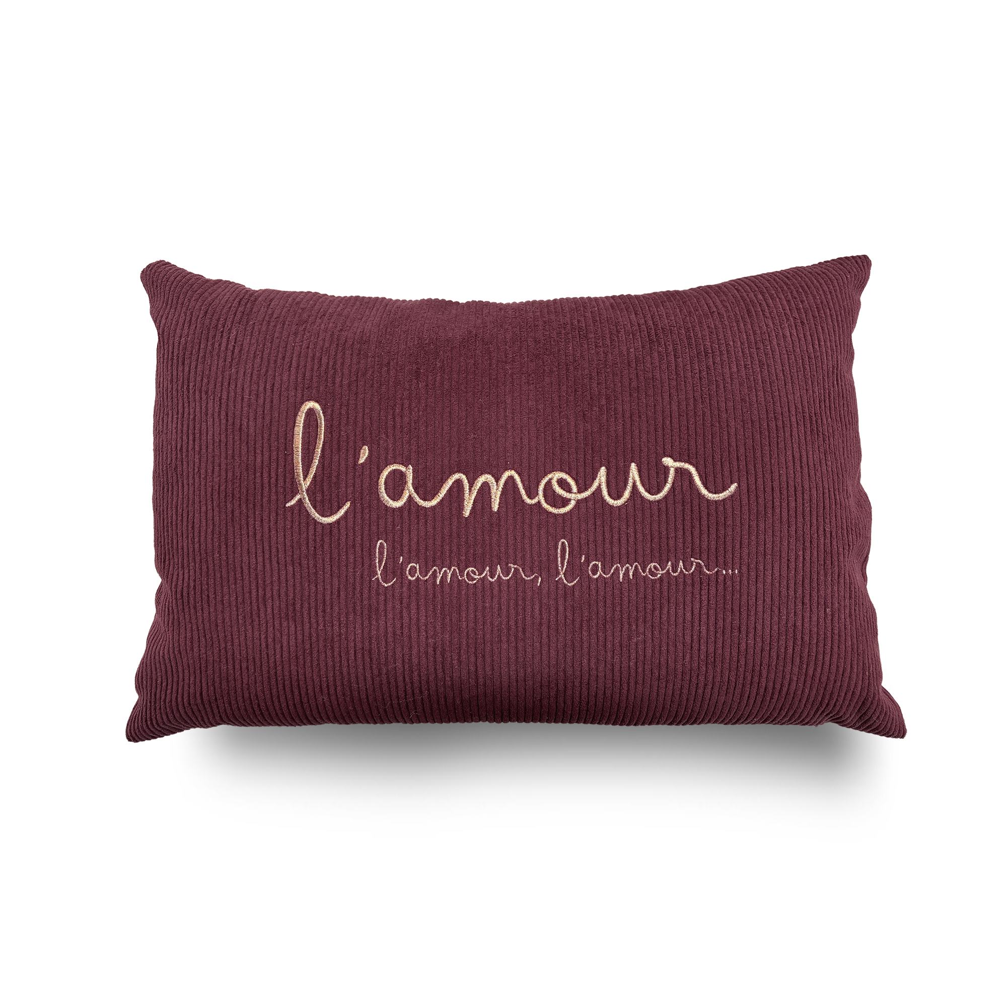 Coussin velours brodé Amor Amor Amor