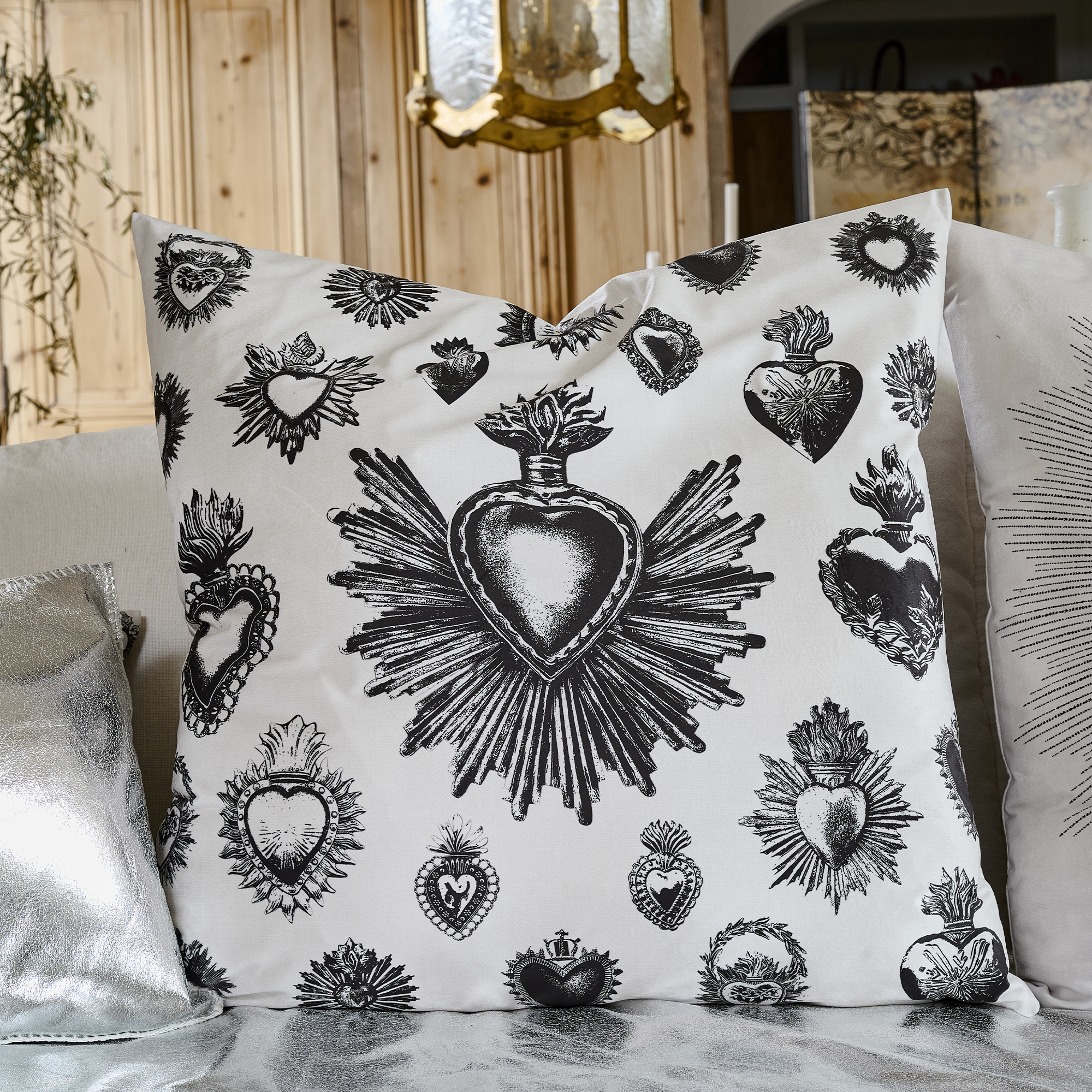 Coussin velours Corazon de Los Angeles